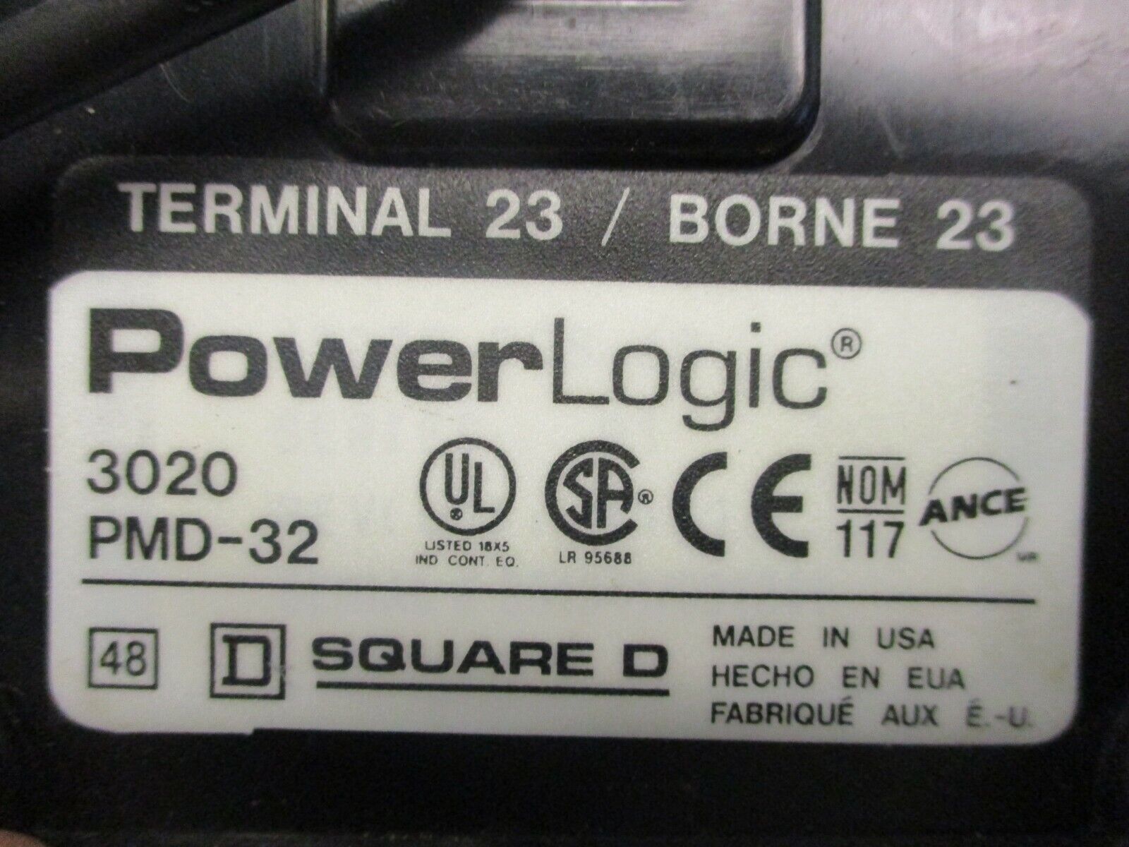 Square D PowerLogic Power Meter w/ Display 3020 PM-620/3020 PMD-32 Ser F1 Used