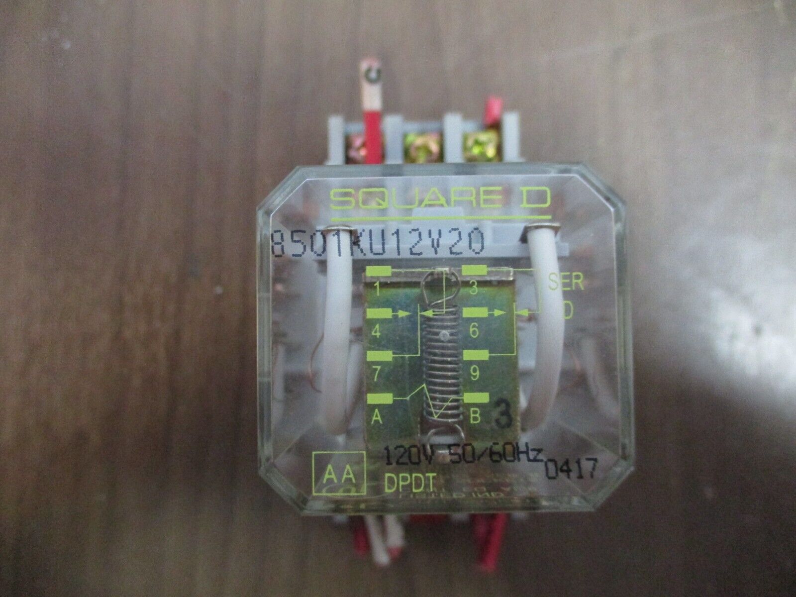 Square D Relay 8501KU12V20 120V Coil w/ Base *Lot of 2* Used