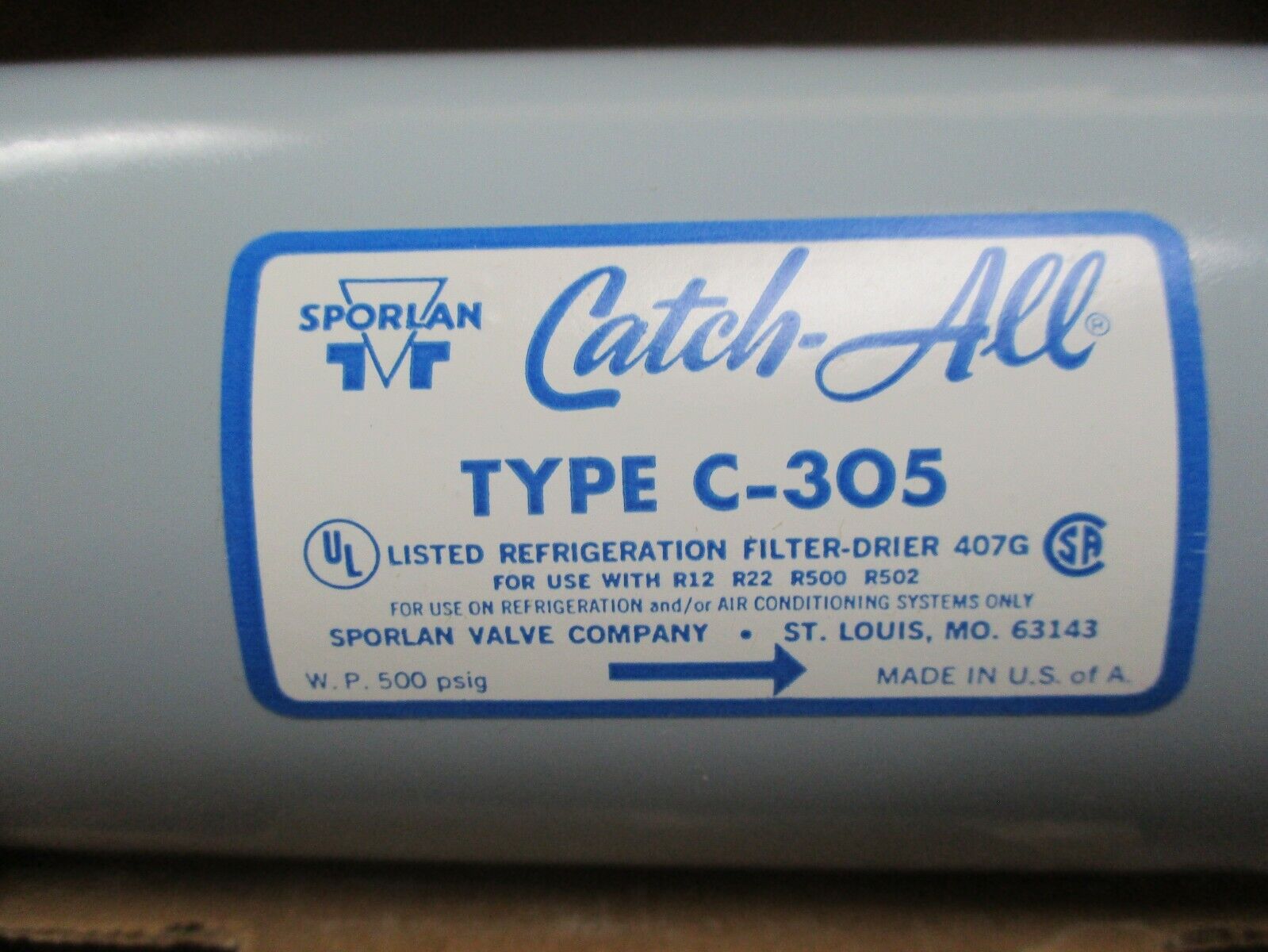 Sporlan Catch-All Filter-Drier C-305 5/8" SAE Flare New Surplus
