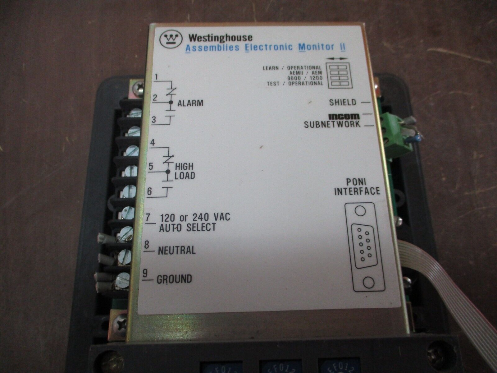 Westinghouse Assemblies Electronic Monitor II 2D78548G04 w/ PONI Module Used