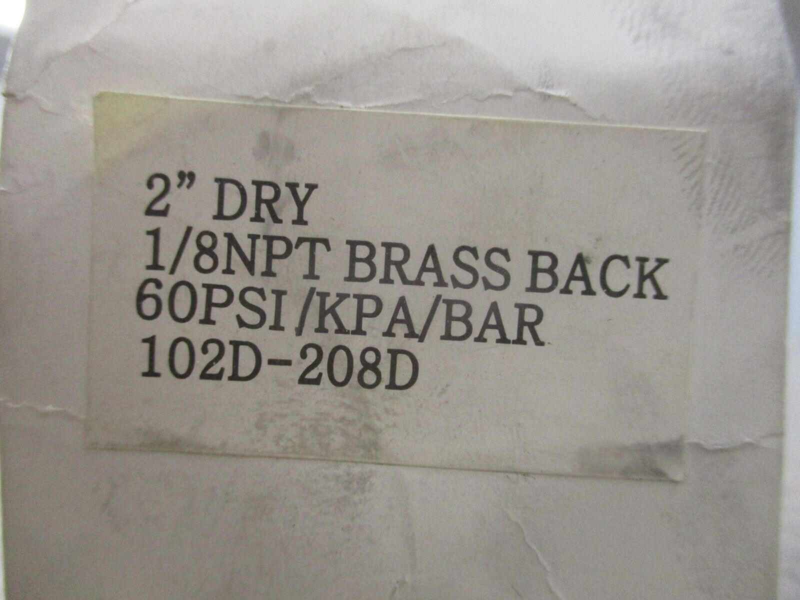 Precision Instruments Dry Pressure Gauge 102D-208D 2" 60 PSI New Surplus