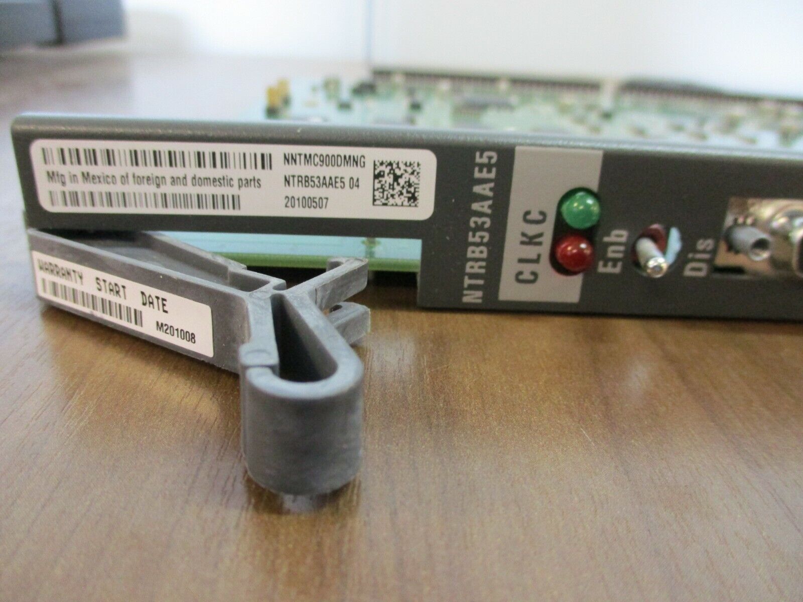 Nortel, Meridian Clock Controller Card, Part #:NTRB53AAE5, used