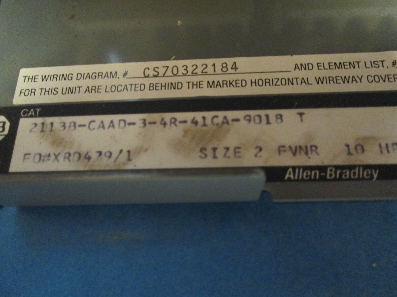 Allen-Bradley 2113B FVNR MCC Bucket Size 2 10 HP 50A New Surplus