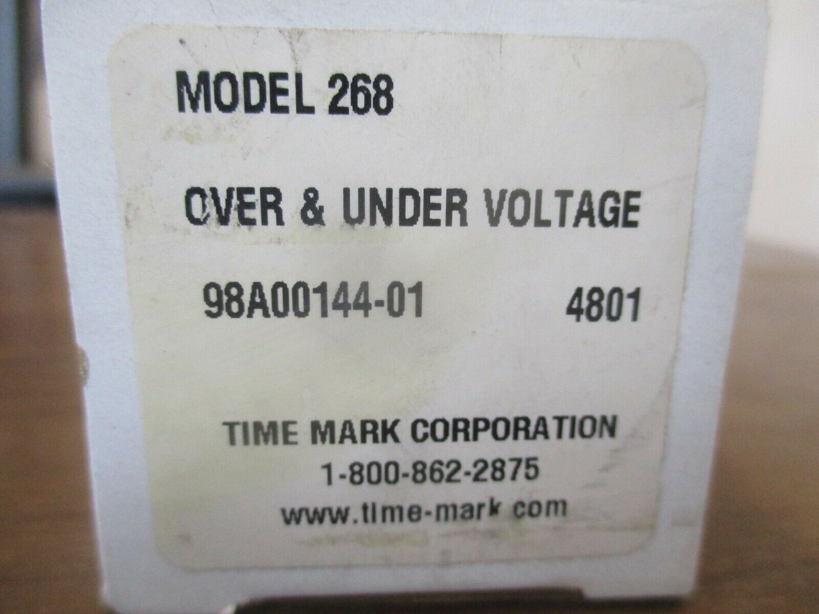 Time Mark Model 268 Over/Under Voltage Relay 98A00144-01 120V 60Hz New Surplus