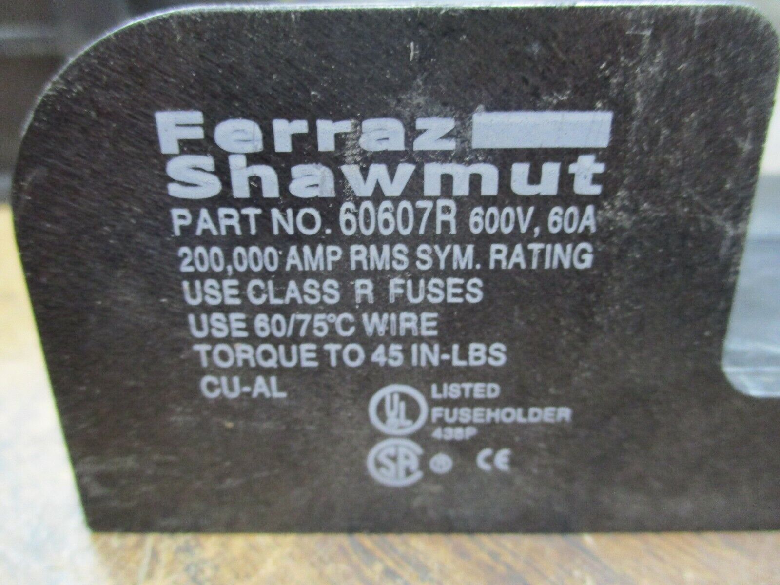 Ferraz Shawmut Fuseholder 60607R 60A 600V 2P *Lot of 2* Used