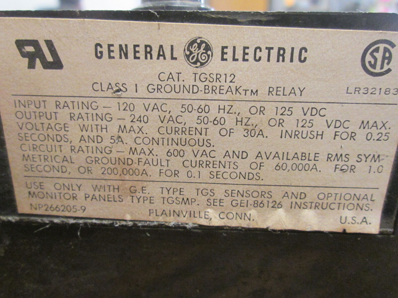 GE Ground Break System TGS0808/TGSR12/TGSMP *Chipped Relay Insulators* Used