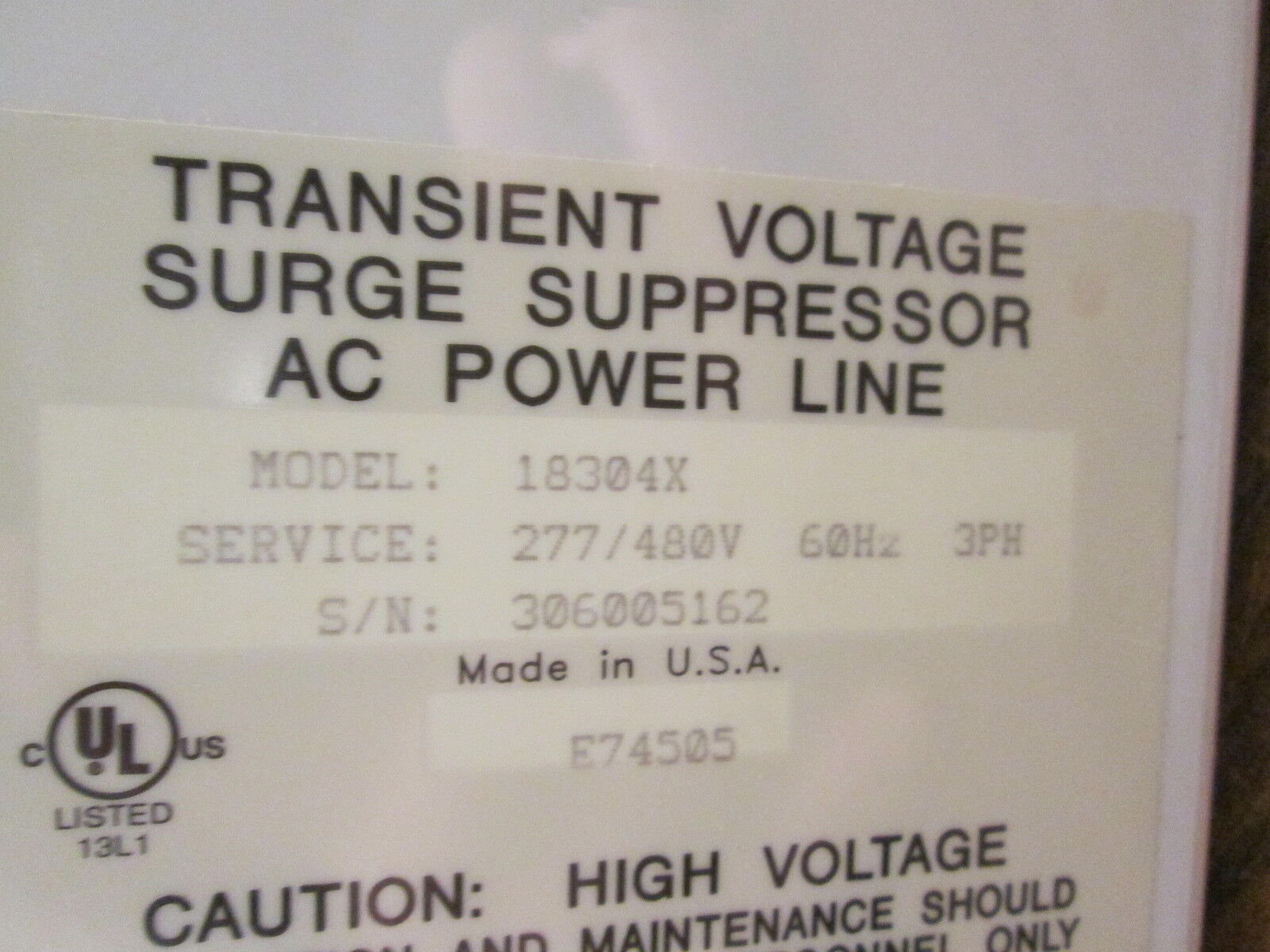 Atlantic Scientific Zone Master Plus AC Surge Protection 18304X 277/480V 60Hz