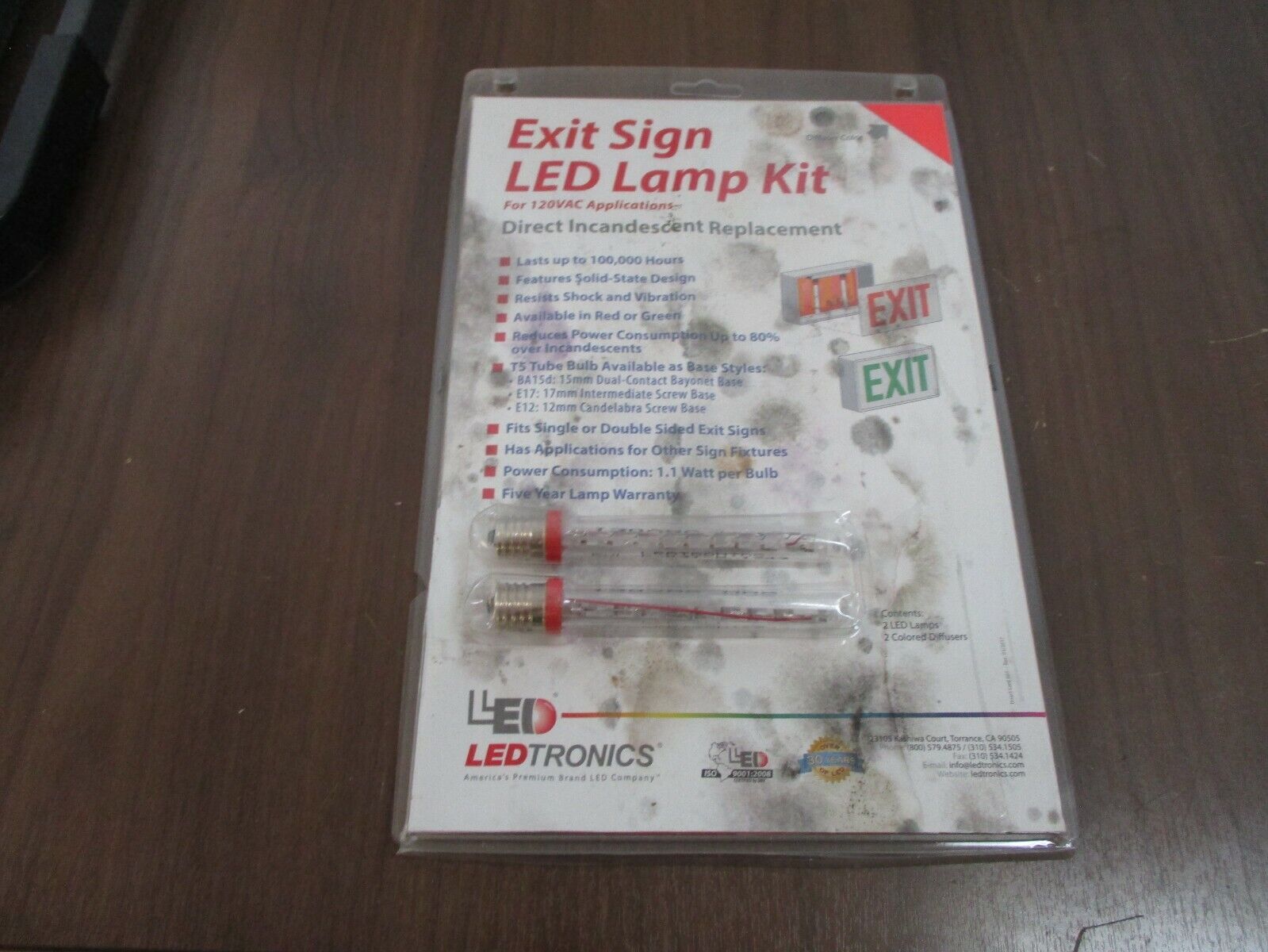 LEDtronics Exit Sign LED Lamp Kit EXL-R-031A Direct Incandescent Replacement