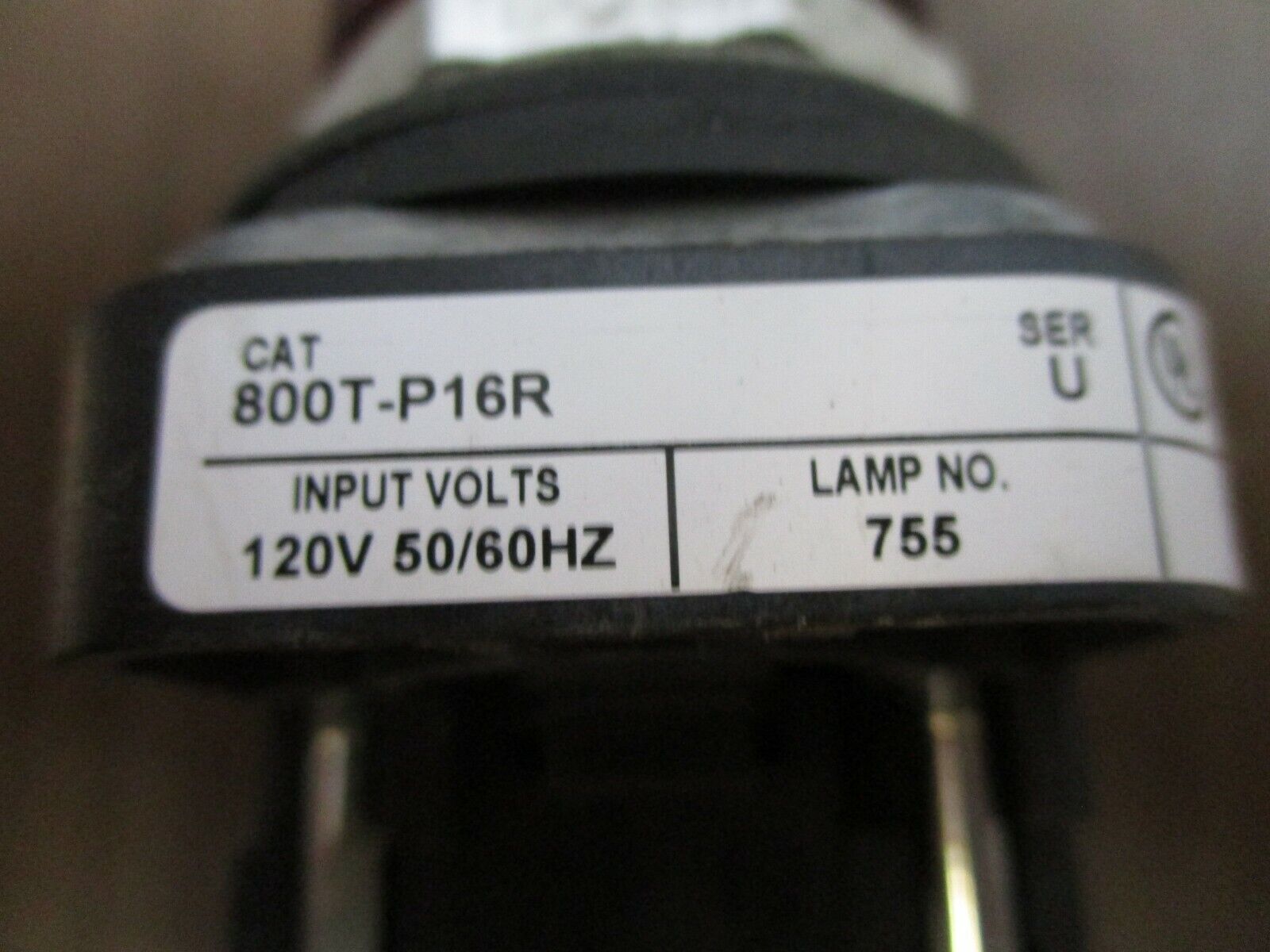Allen-Bradley Pilot Light 800T-P16R Ser. U 120V 50/60Hz *Lot of 2* Used