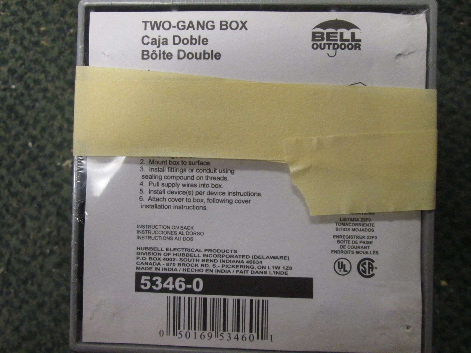 Bell 2 Gang Box 5346-0 (7) 3/4" Outlets *Lot of 3* New Surplus