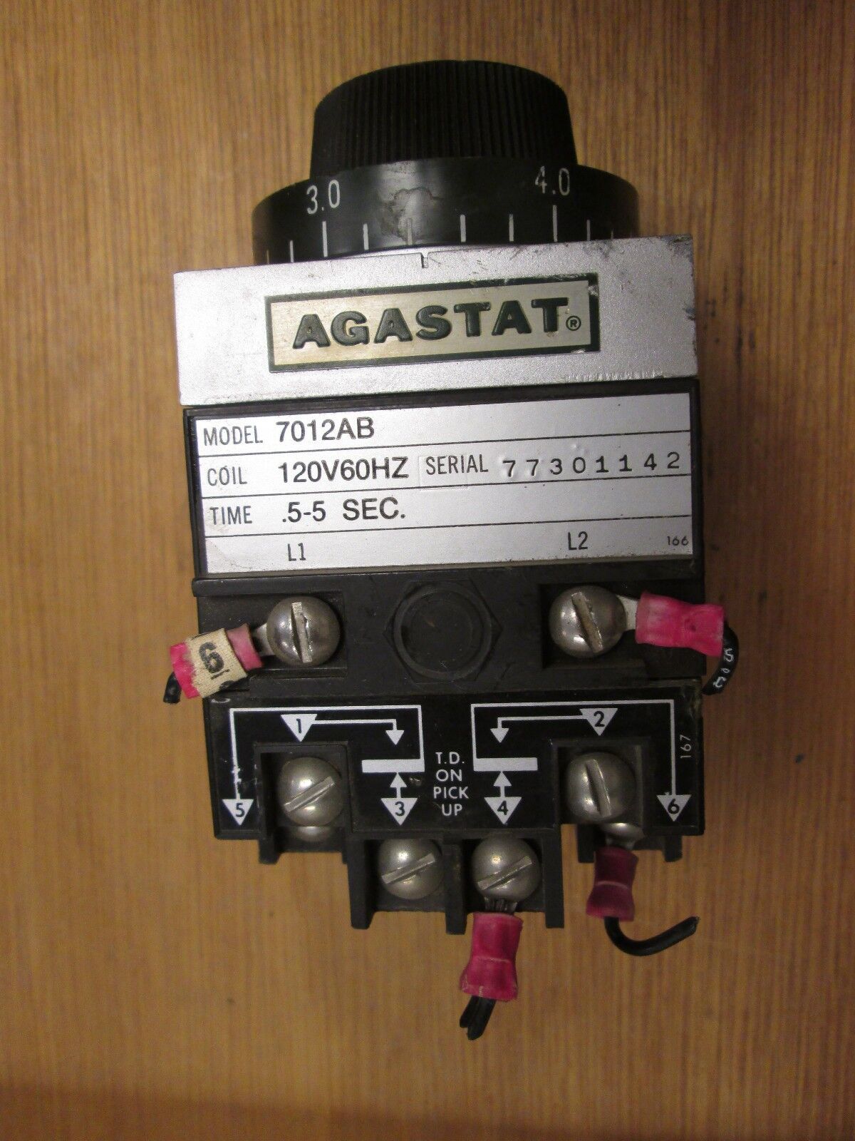 Agastat  Timer  7012AB  0.5-5 Sec  120V Coil  60Hz  Used