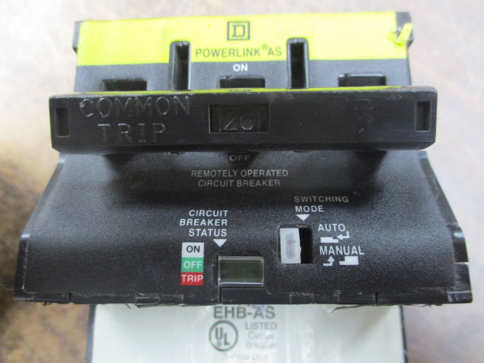 Square D PowerLink AS Remotely Operated Circuit Breaker EHB34020AS 20A 480Y/277V