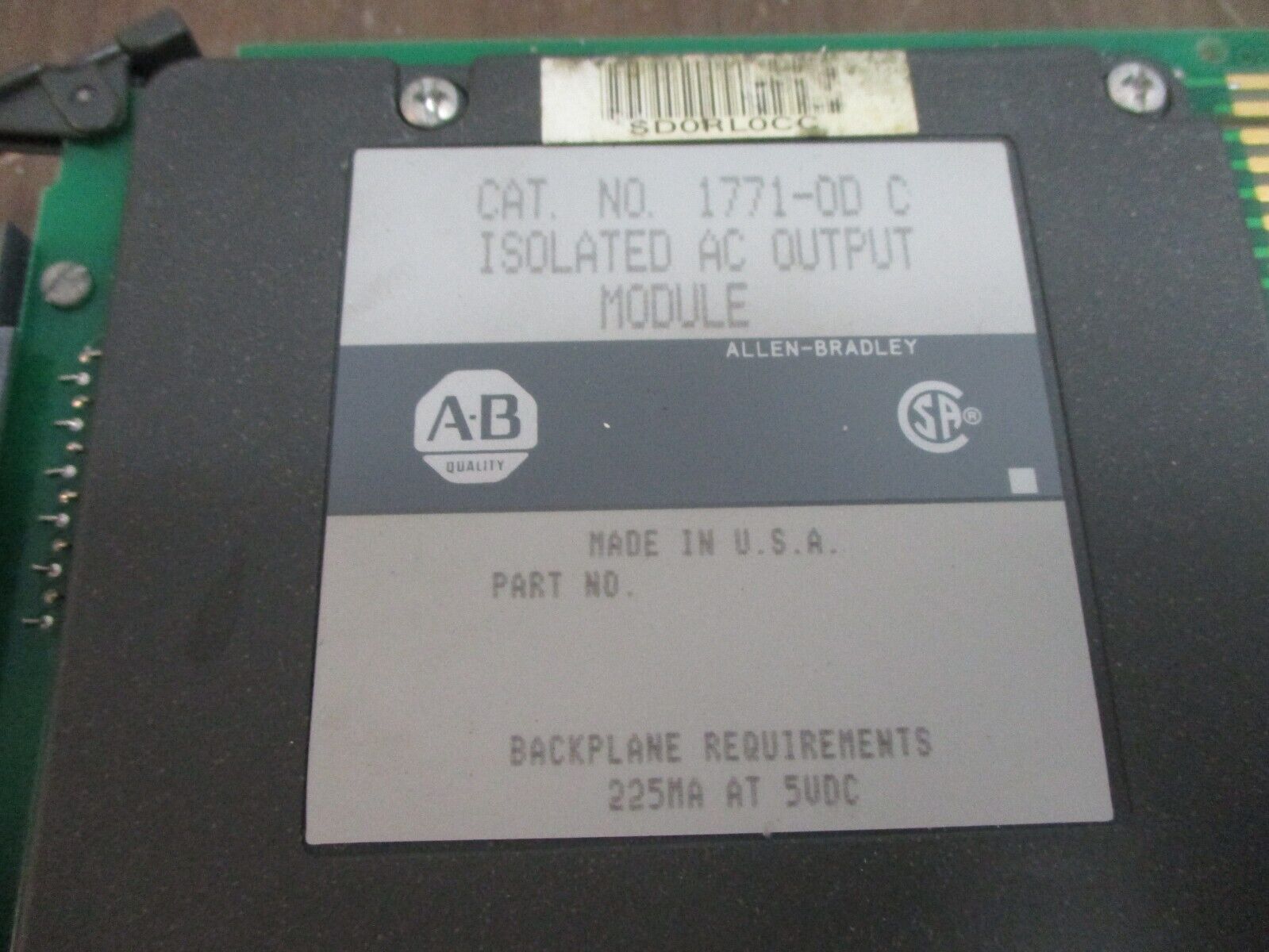 Allen-Bradley Isolated AC Output Module 1771-OD C Used