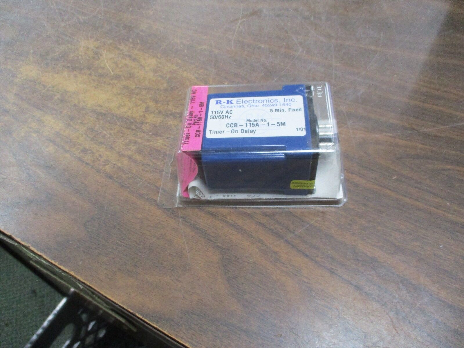 R-K Electronics On Delay Timer CCB-115A-1-5M 115VAC 50/60Hz 5 Min Fixed