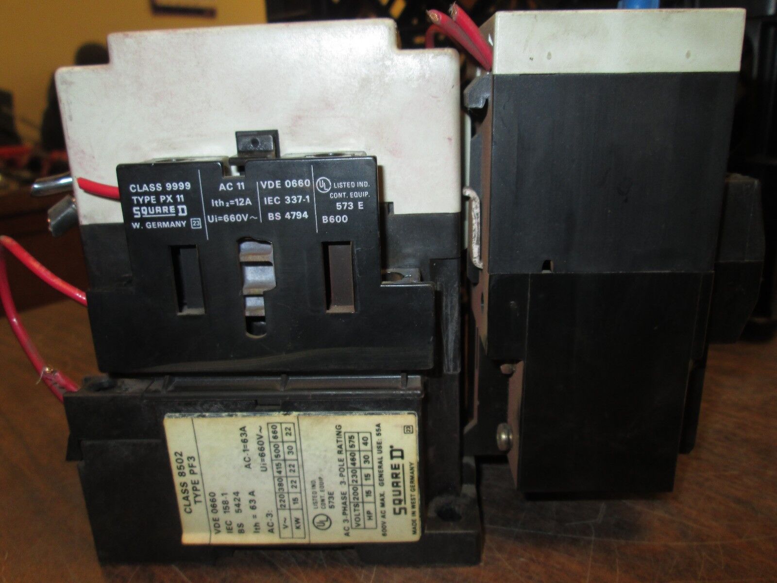 Square D Contactor 8502 PF3.11; 9065 TF 29 120V Coil 63A 600V Used