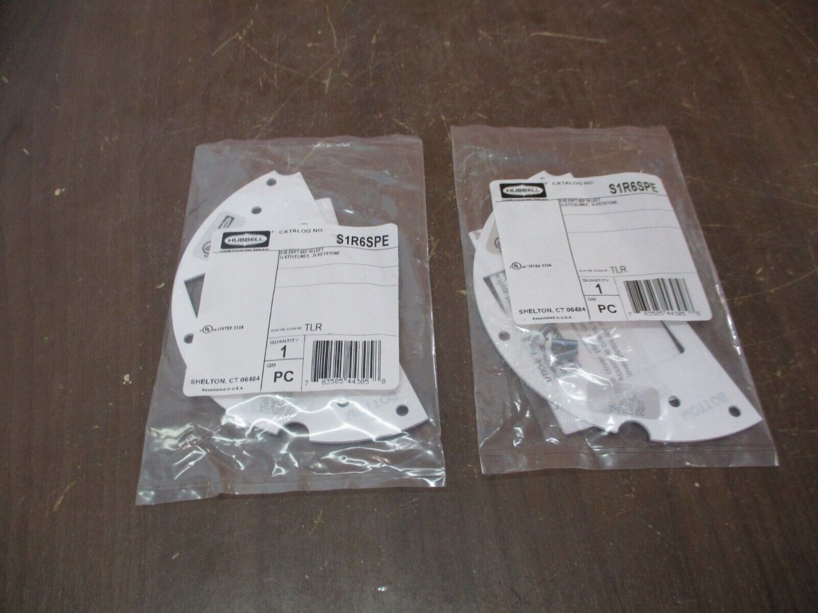Hubbell Left Front Plate S1R6SPE 1x Styleline 2x Keystone  *Lot of 2*