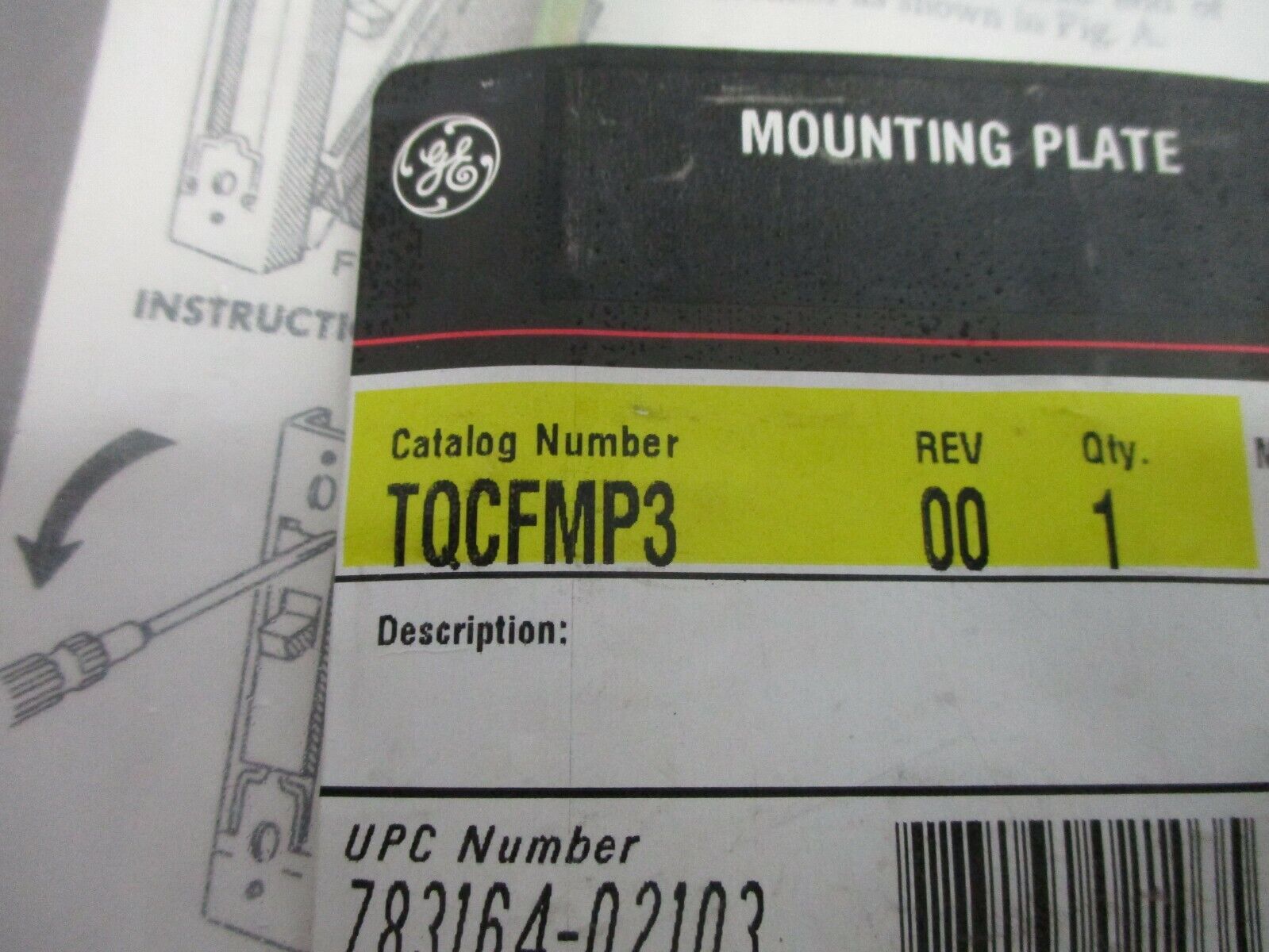 GE Circuit Breaker Mounting Plate TQCFMP3 Rev. 00 3P New Surplus