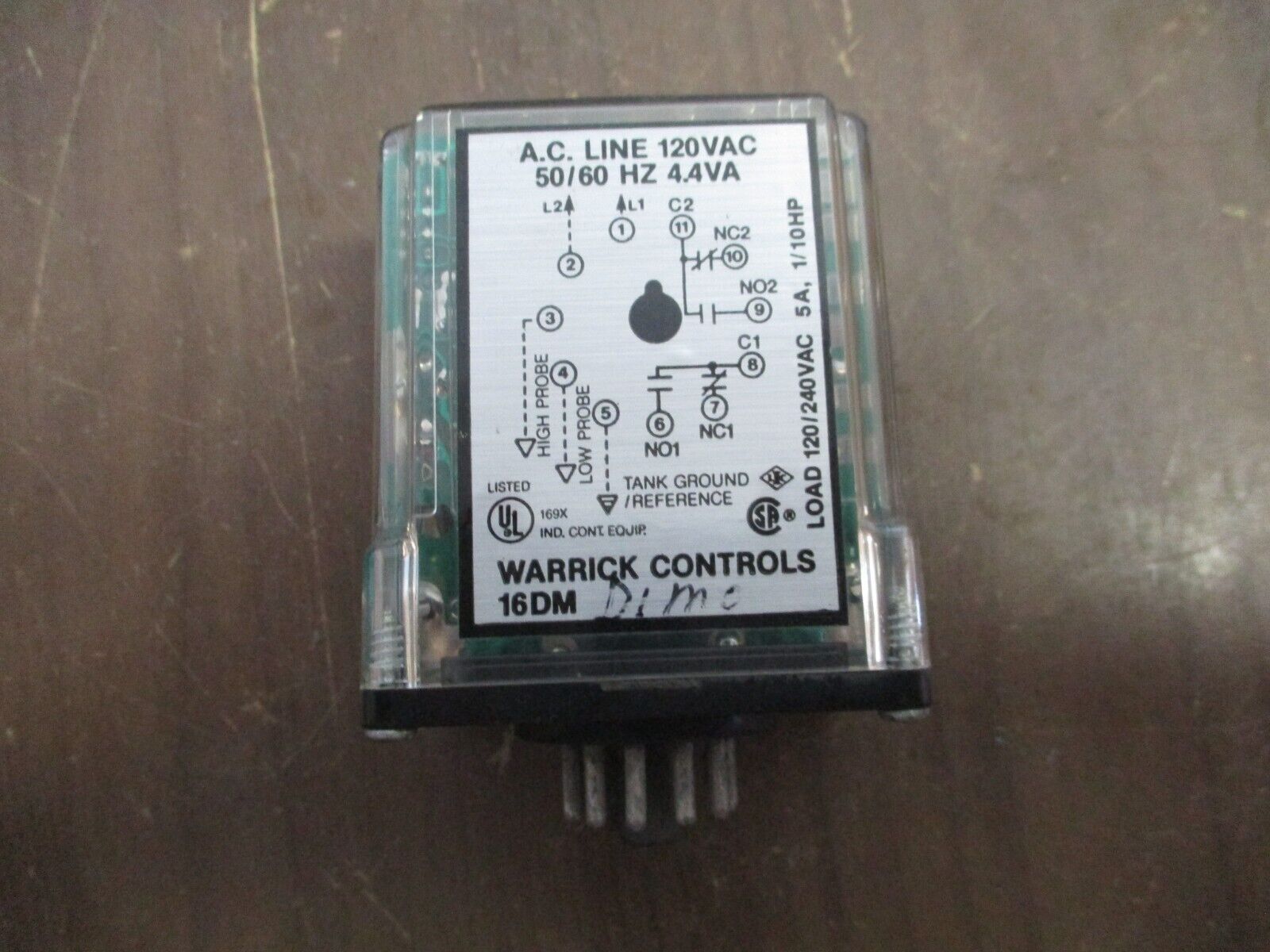 Warrick Controls Control Relay 16DM D1M0 120V 50/60Hz 4.4VA Used