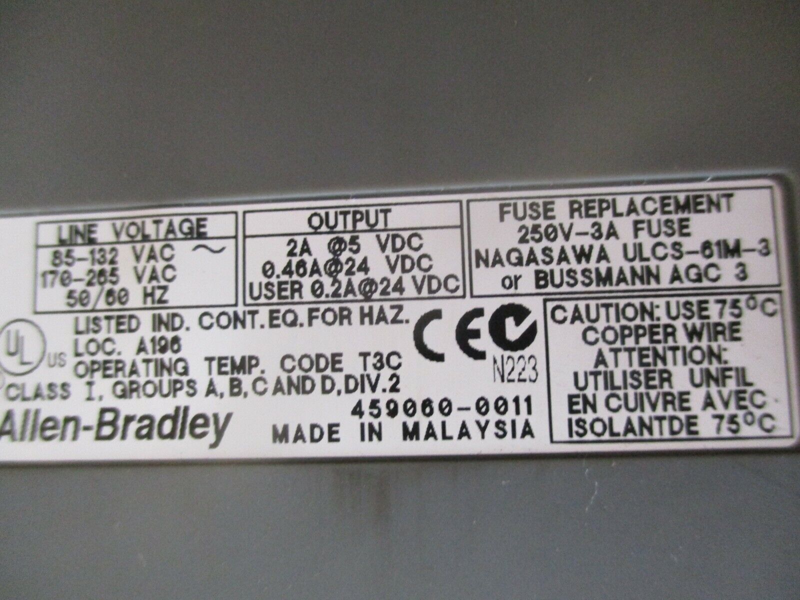 Allen-Bradley SLC 500 PLC Rack w/ Power Supply 1746-A10/1746-P1 10-Slot Used