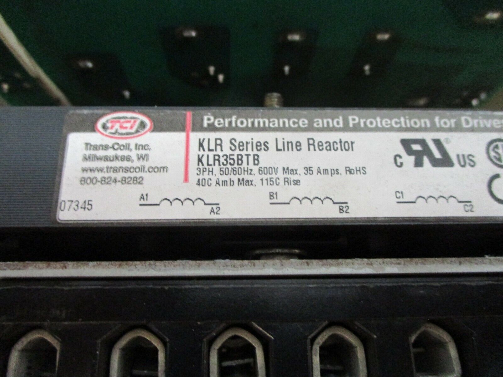 TCI dV/dT Guard KLC Output Filter KLR35BTB 3Ph 50/60Hz 600V 35A Used