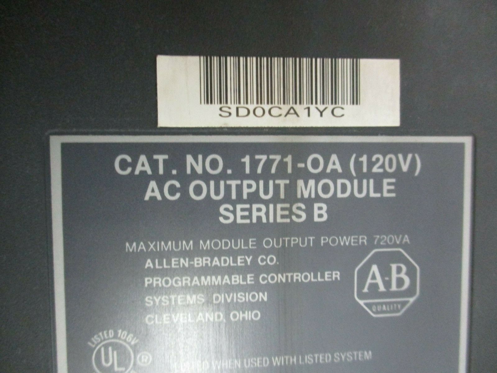 Allen-Bradley AC Output Module 1771-OA Ser. B 120V Used