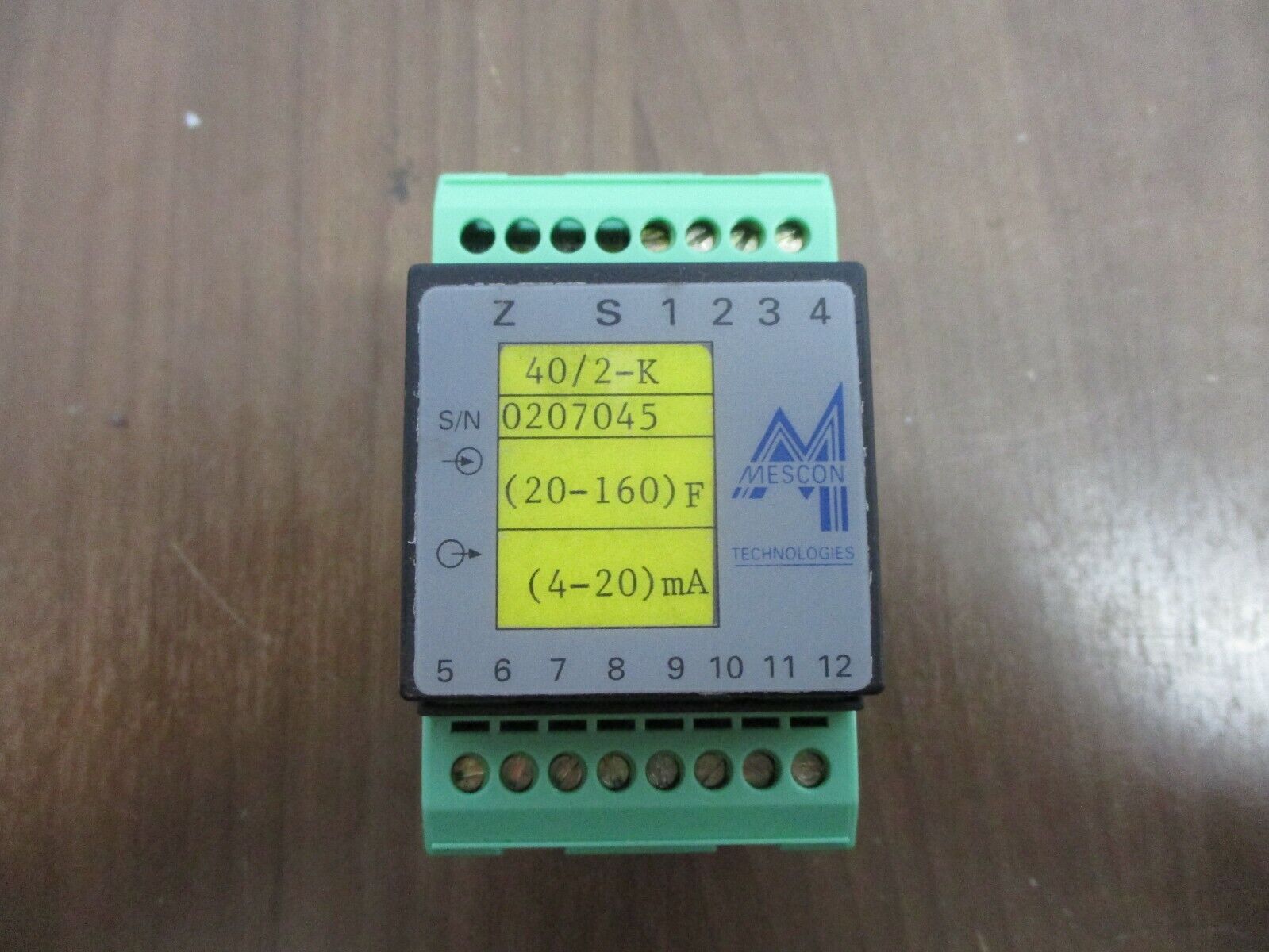 Mescon Transmitter P40 4-20mA 20-160°F Used