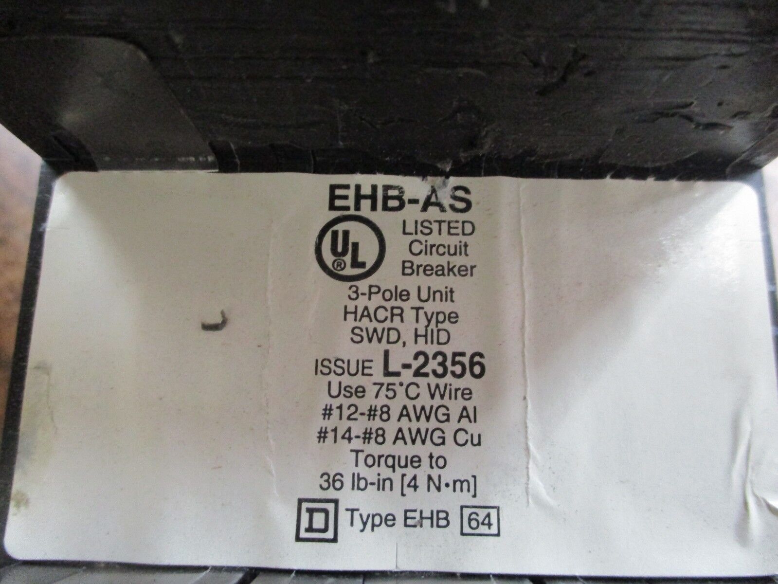Square D PowerLink AS Remotely Operated Circuit Breaker EHB34020AS 20A 480Y/277V