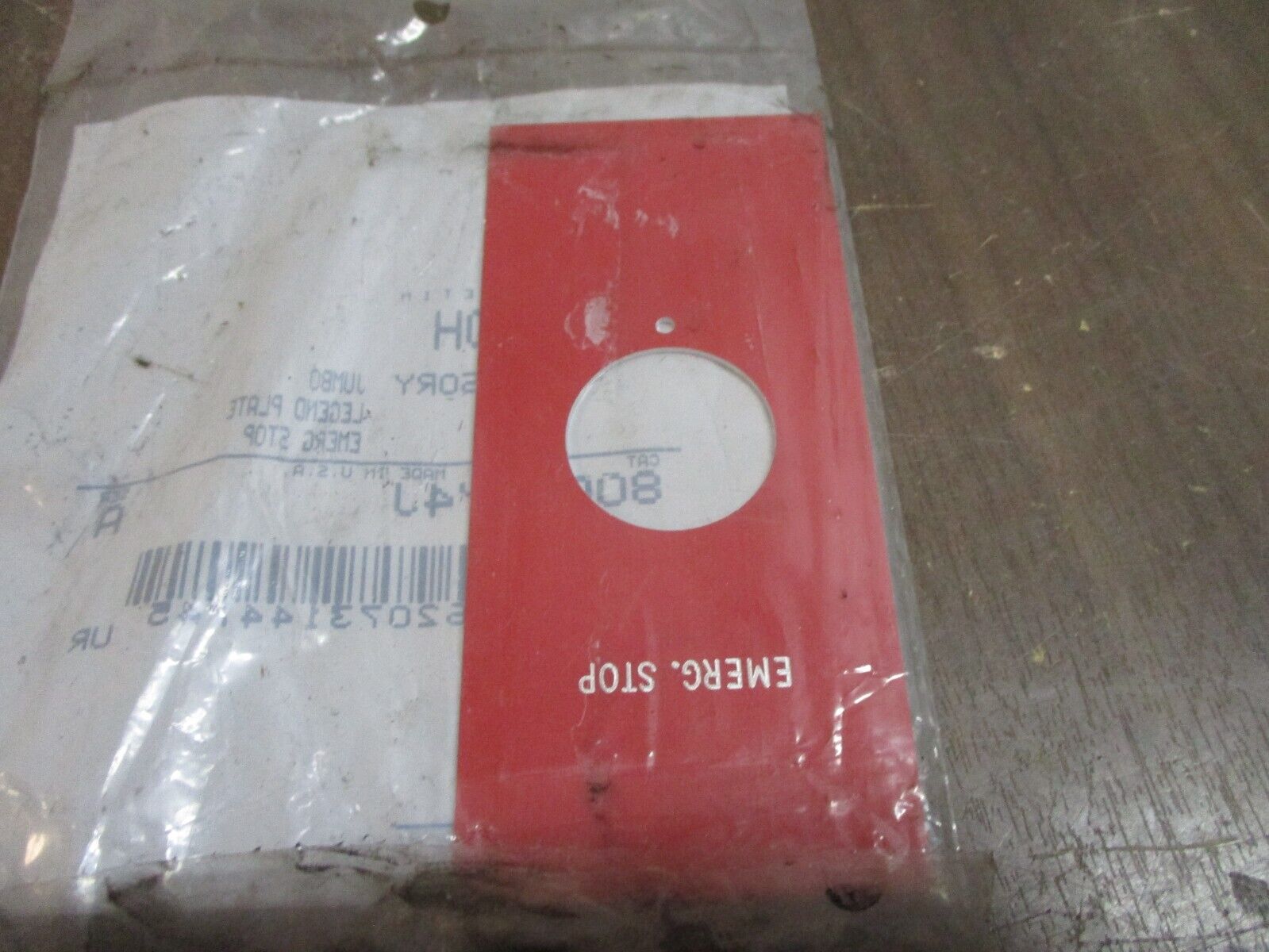 Allen-Bradley Jumbo Emergency Stop Legend Plate 800H-Y4J Ser. A *Lot of 2*