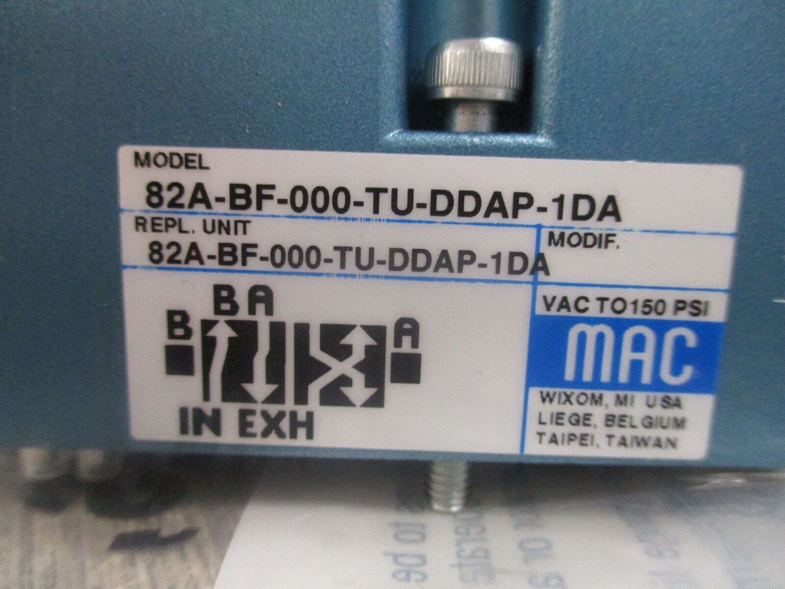 MAC Solenoid Valve 82A-BF-000-TU-DDAP-1DA New Surplus