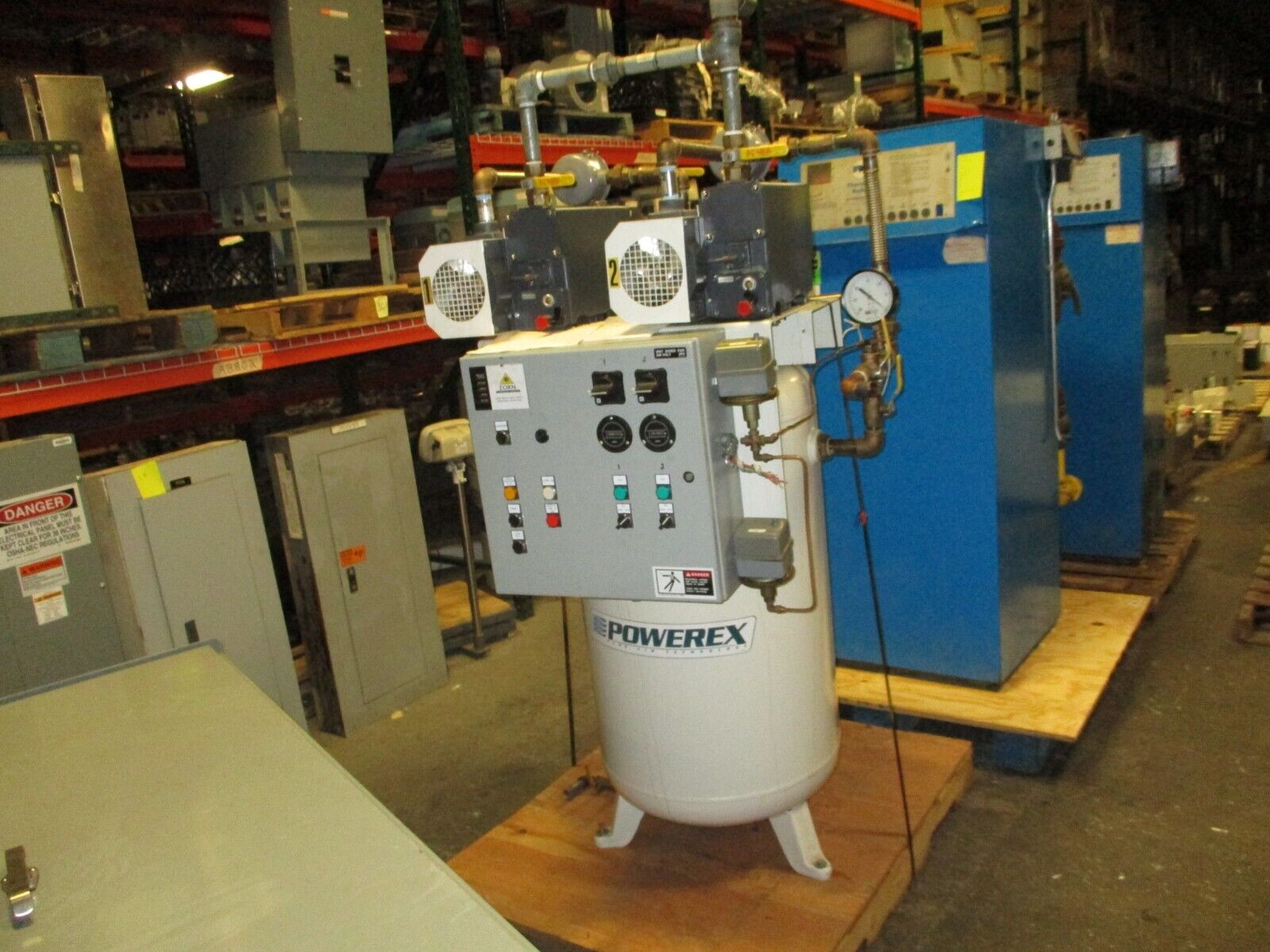 Powerex Air Compressor SPL2887571 2HP 80-Gallon Tank 16 SCFM 208V 3Ph 60Hz Used