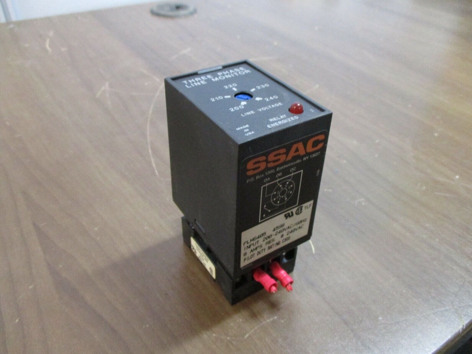 SSAC 3Ph Line Monitor PLM6405 200-240VAC 60Hz w/ Base Used