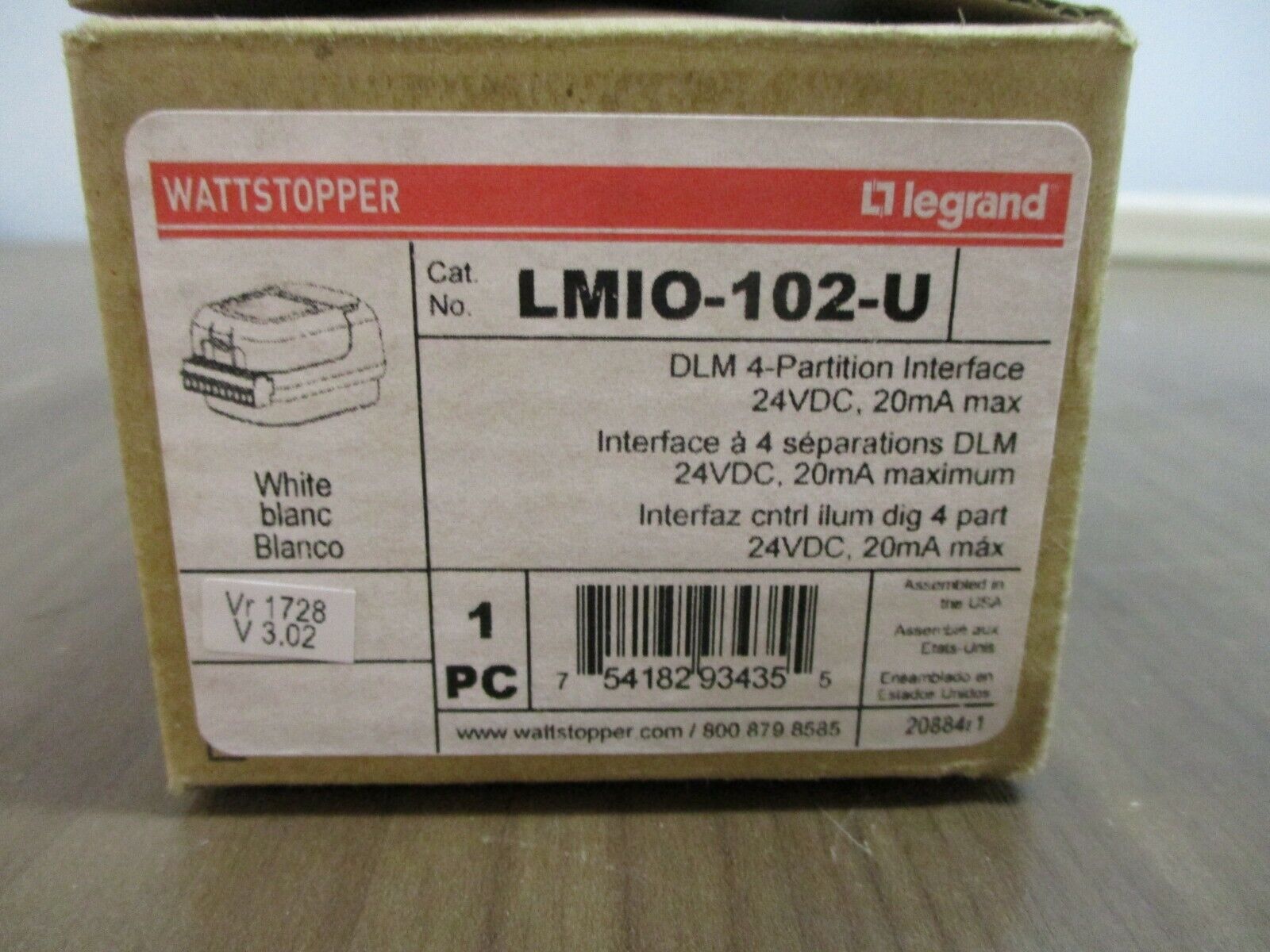 Legrand Wattstopper DLM 4-Partition Interface LMIO-102-U 24VDC 20mA White Used