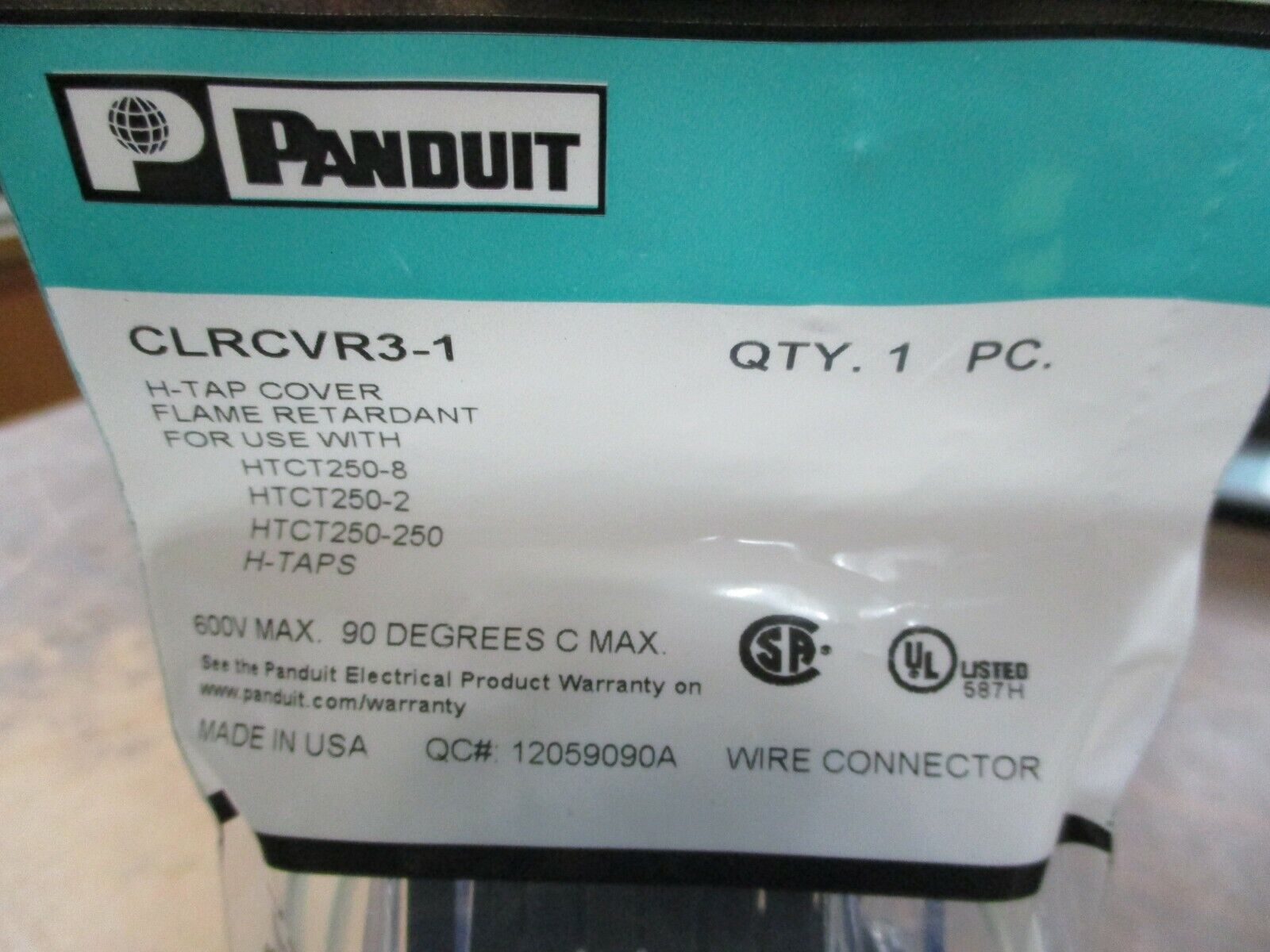 Panduit H-Tap Cover CLRCVR3-1 600V New Surplus