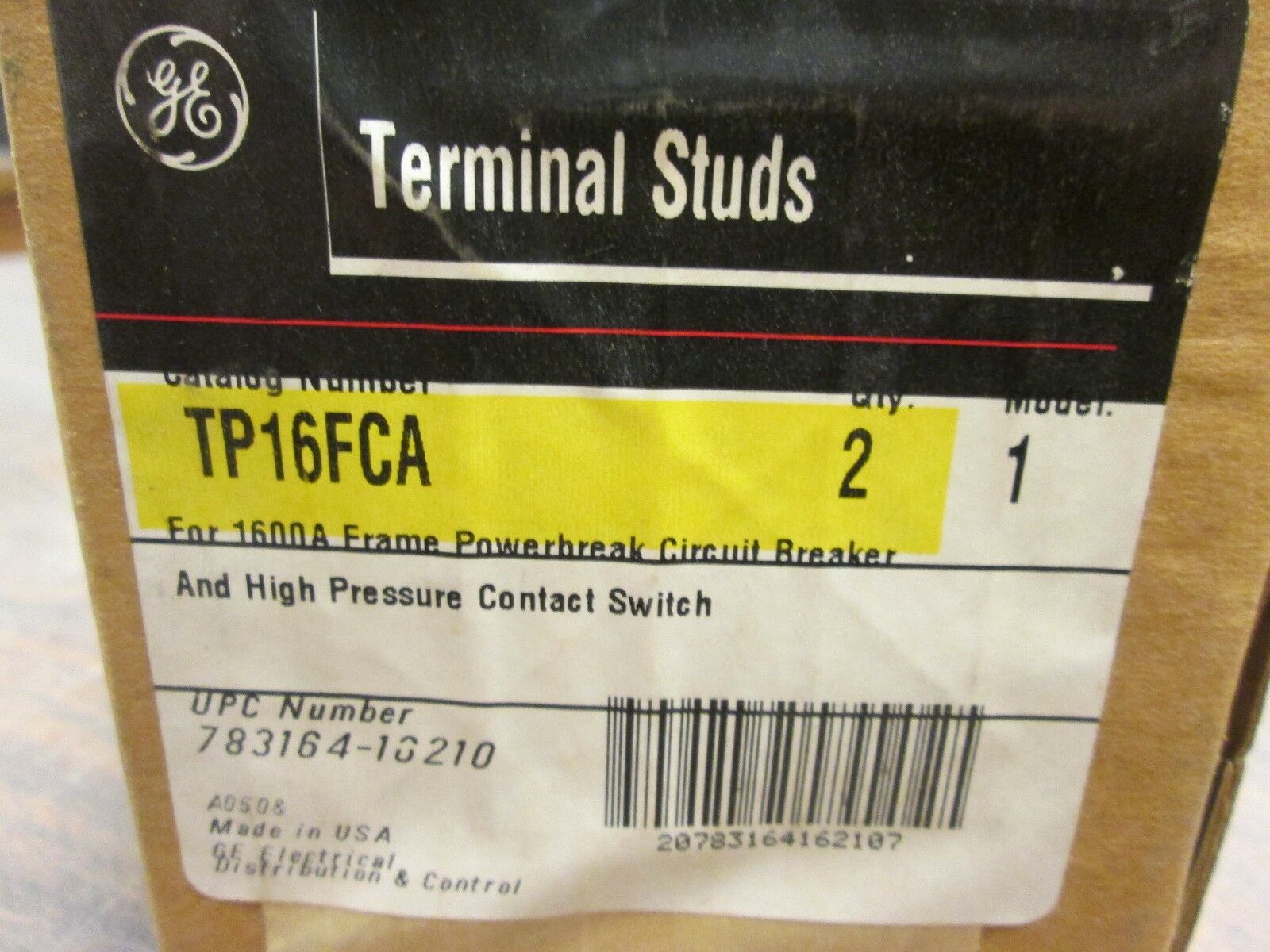 GE Terminal Studs TP16FCA For 1600A Frame Breaker *Box of 2* New Surlpus