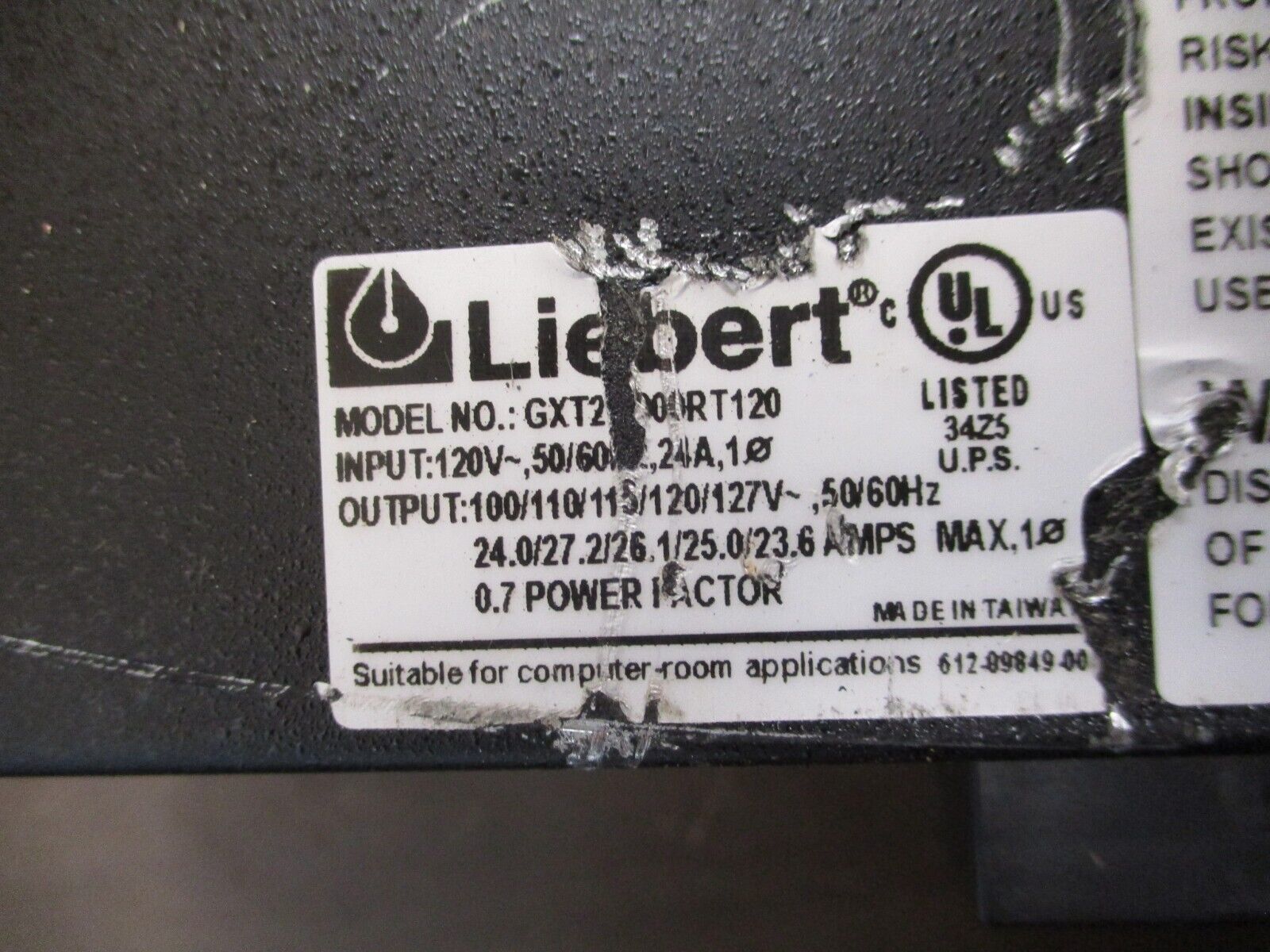 Liebert UPStation GXT GXT2-3000RT120 3000VA *Bent Handle* Used