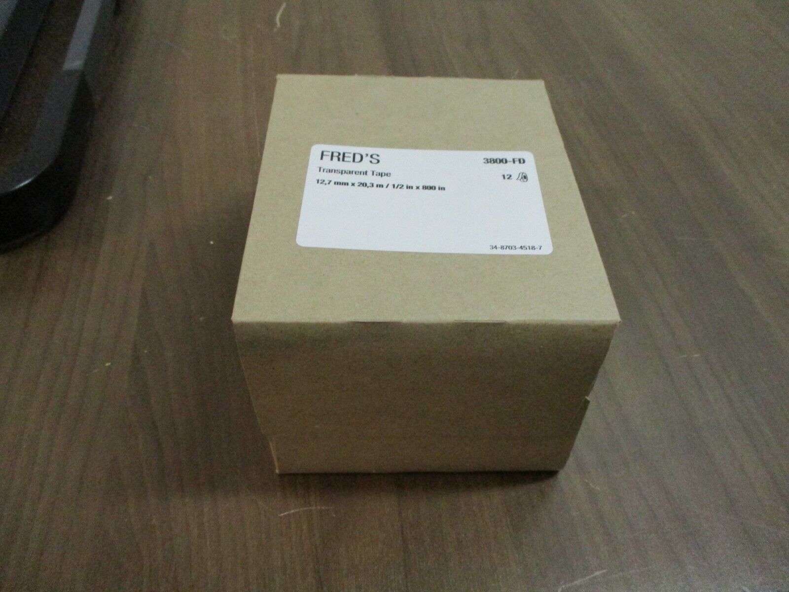 Fred's Transparent Tape 3800-FD Width: 1/2" Length: 800" *Box of 12* New Surplus