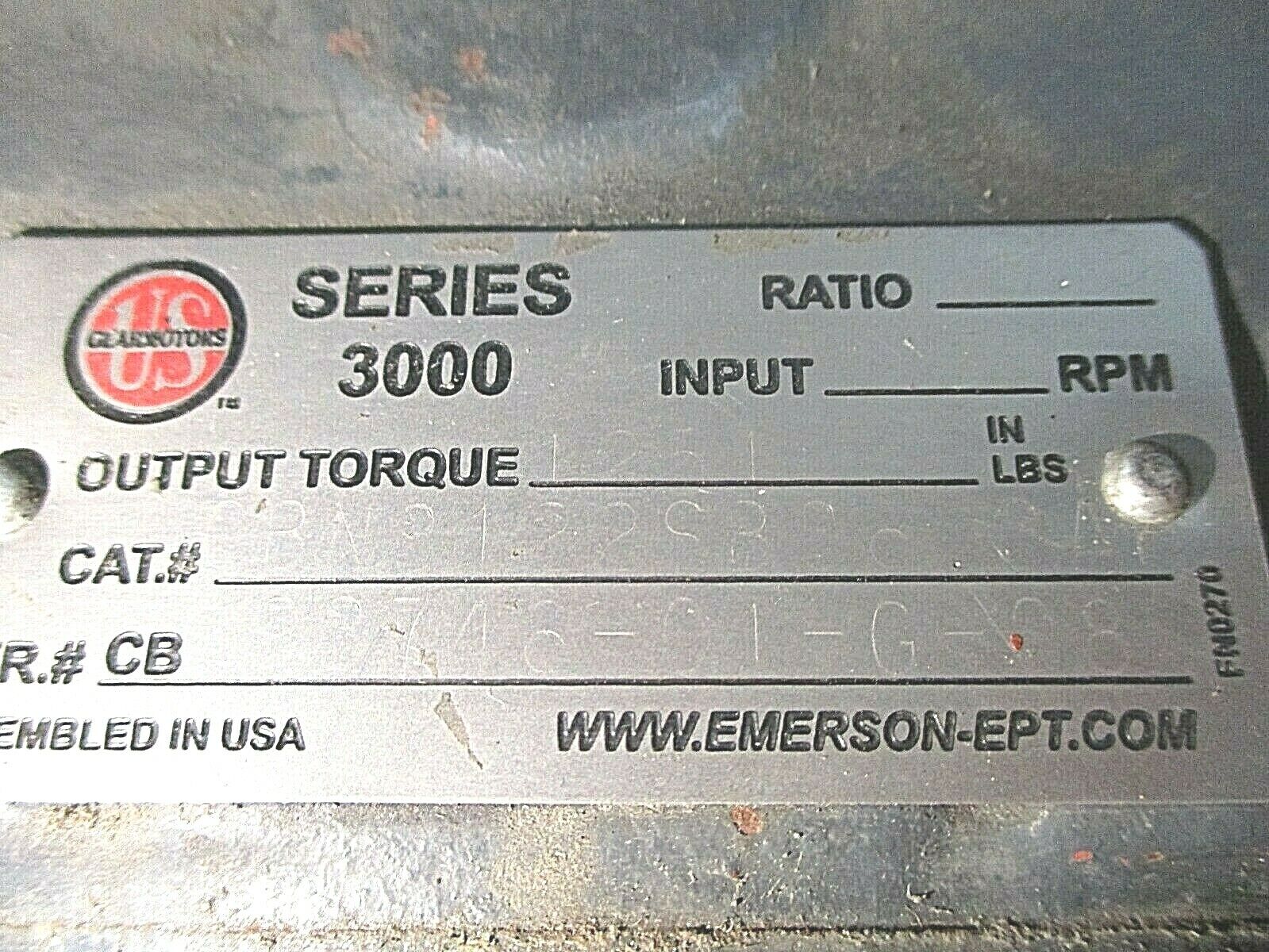 US Motors Series 3000 Reducer CBN3122SB36 3AP Ratio 5.2:1 1800 RPM In Used