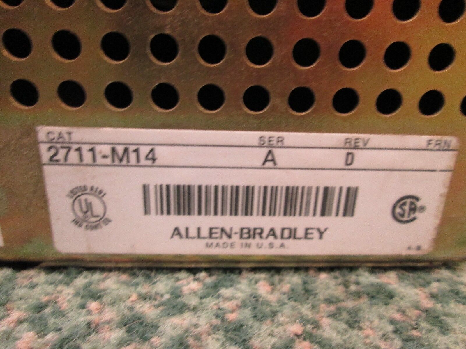 Allen-Bradley Display 2711-M14 Series A Rev B Used