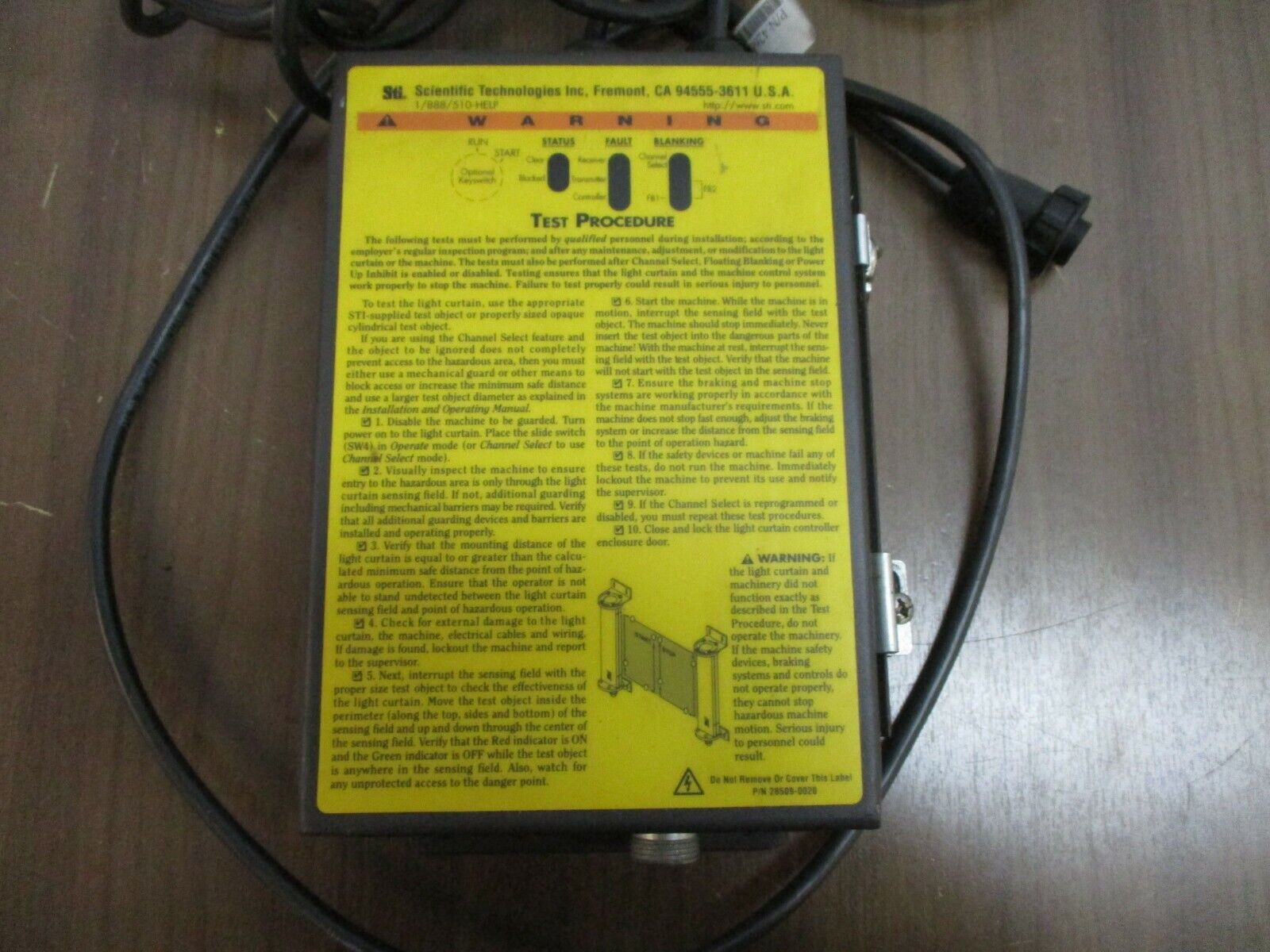 STI Light Curtain Controller LCC-FB-AC1-U 115VAC 50/60Hz 30VA Nema 4 Enclosure