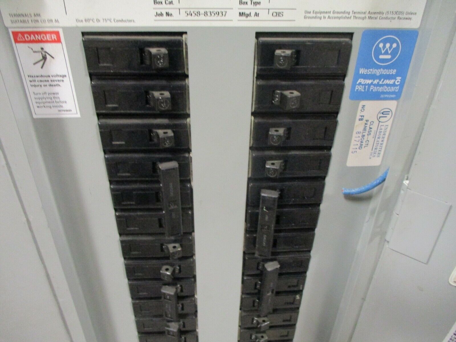 Westinghouse Main Breaker Circuit Breaker Panel 5158C03G04 225A Max 208Y/120 3Ph