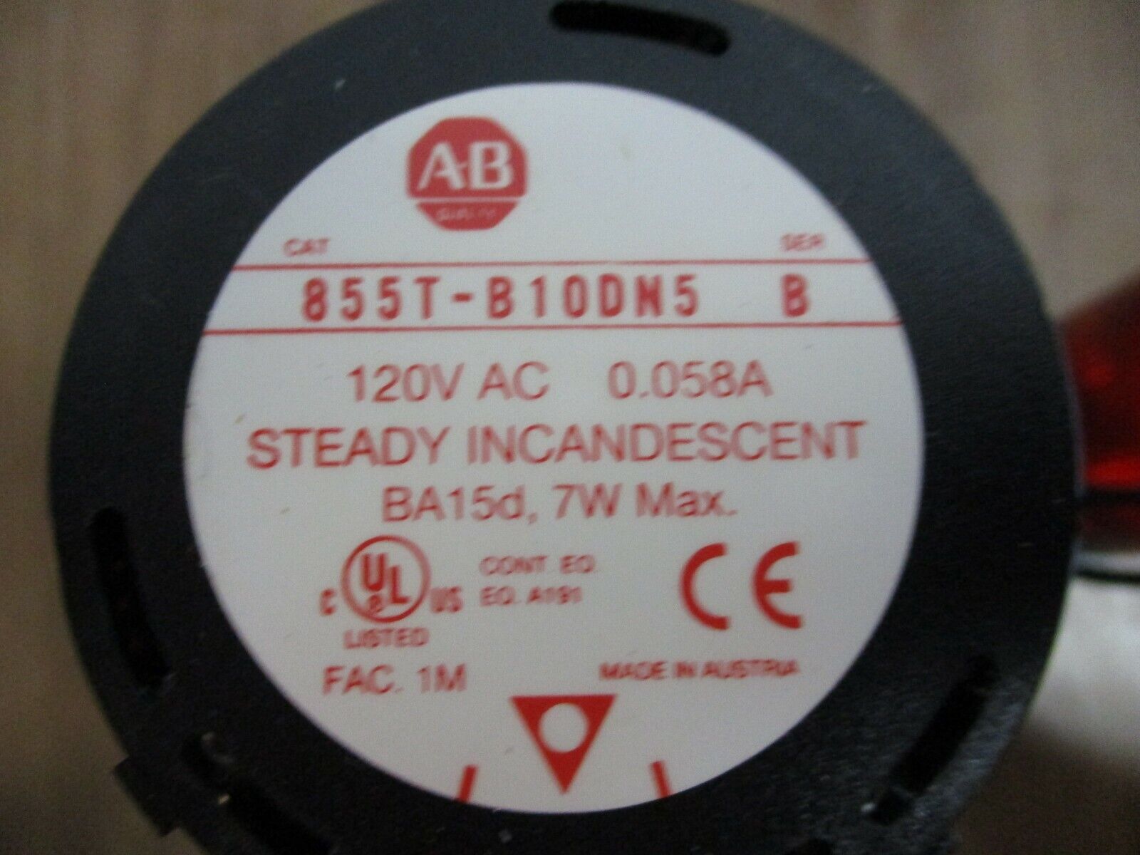 Allen-Bradley Light Stack 855T-B10DN5 Ser. B Red/Amber/Green/Blue "No Base" Used