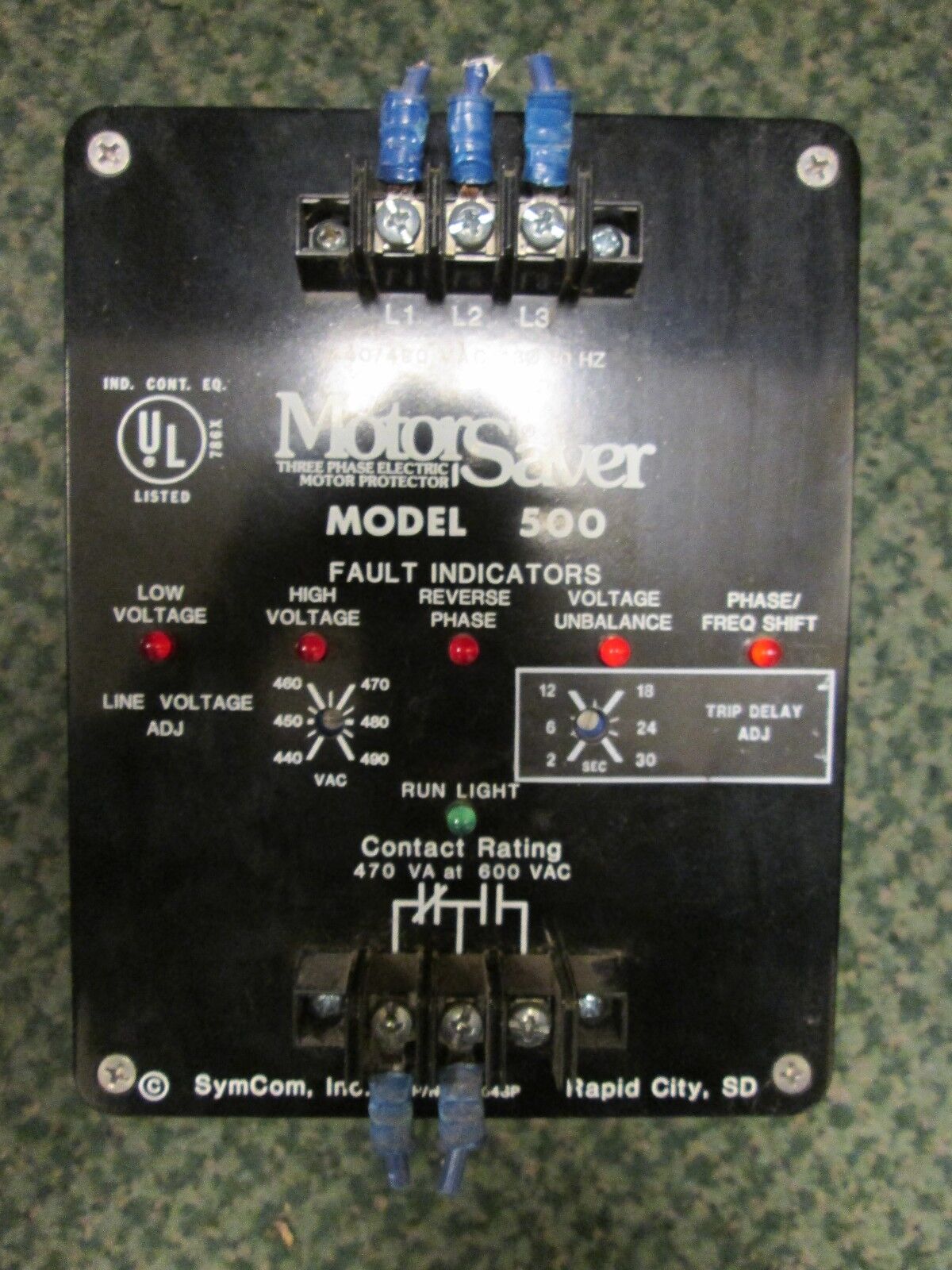 Motor Saver Model 500 MS504SP 440-490V 2-30sec Trip Delay Used