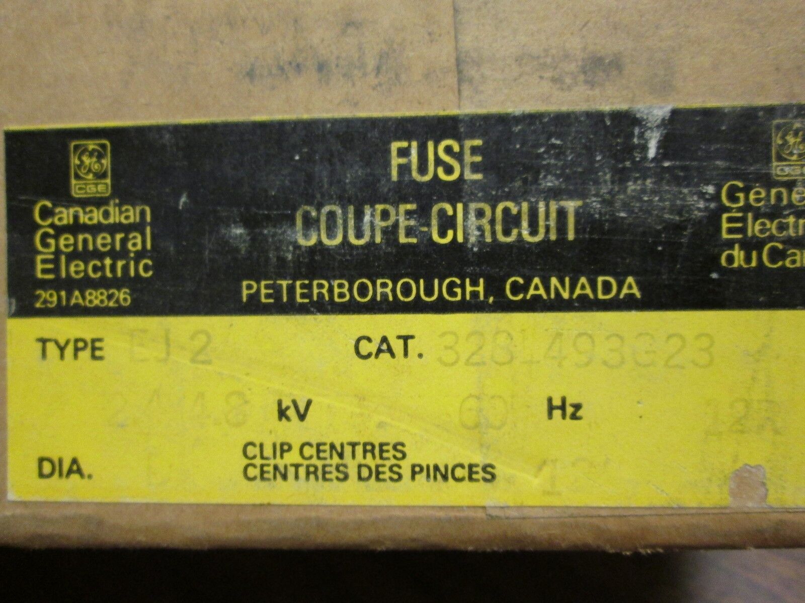 Canadian GE Type EJ-2 Fuse 328L493G23 2.4/4.8KV 12R Rating New Surplus