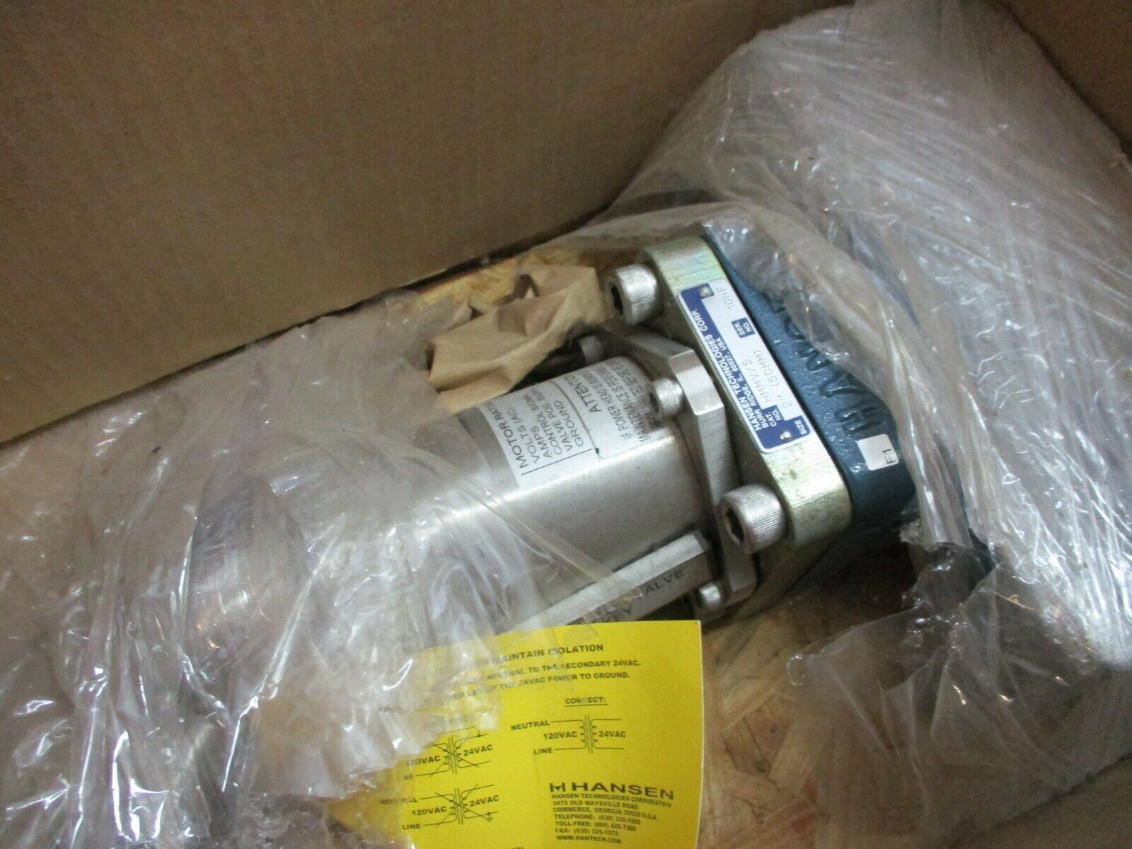 Hansen Technologies Motorized Valve HMMV/5 Size: 2" 24 VAC 5A New Surplus