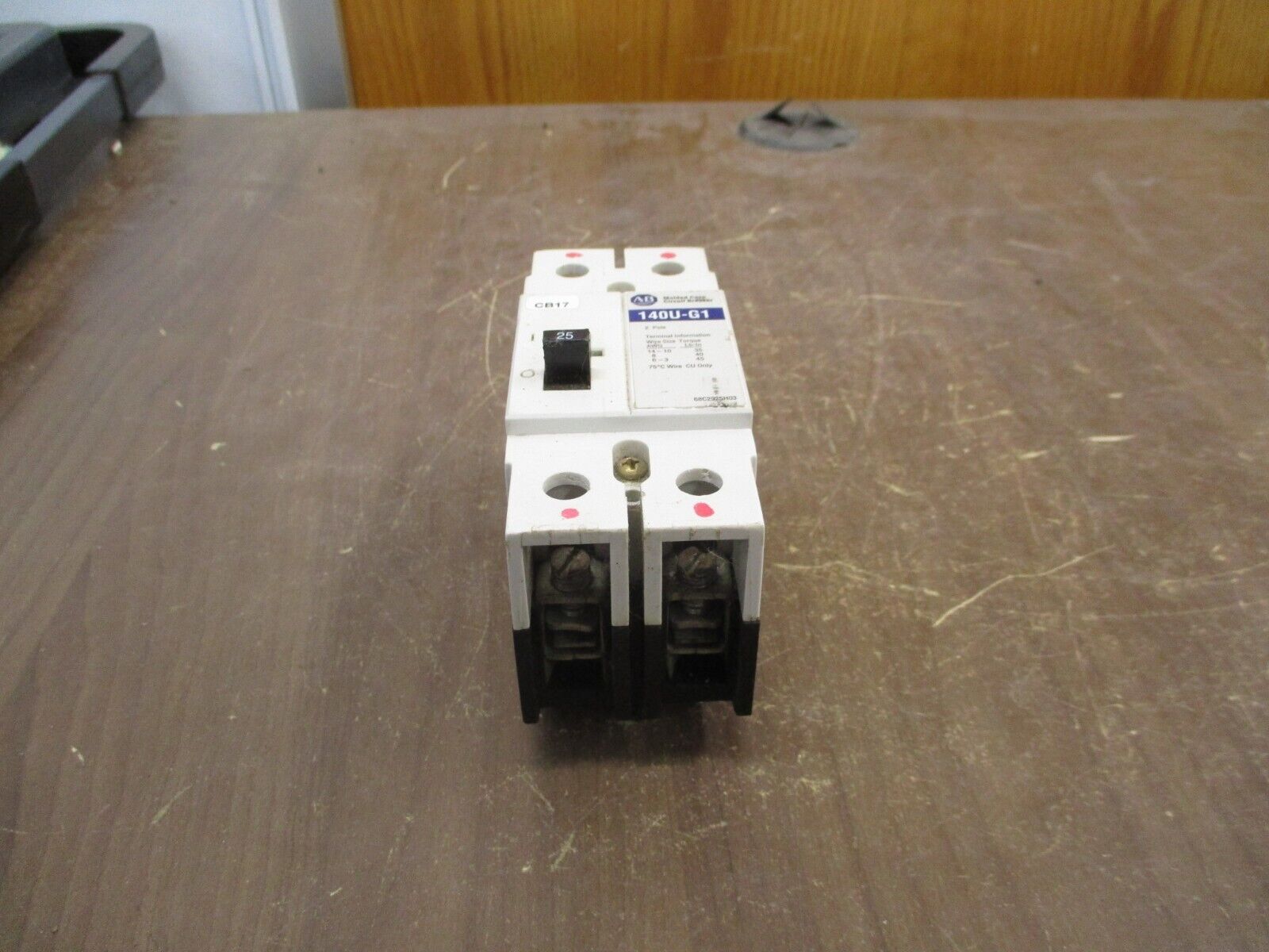 Allen-Bradley 140U-G1 Circuit Breaker 68C2925H03 25A 2P Used