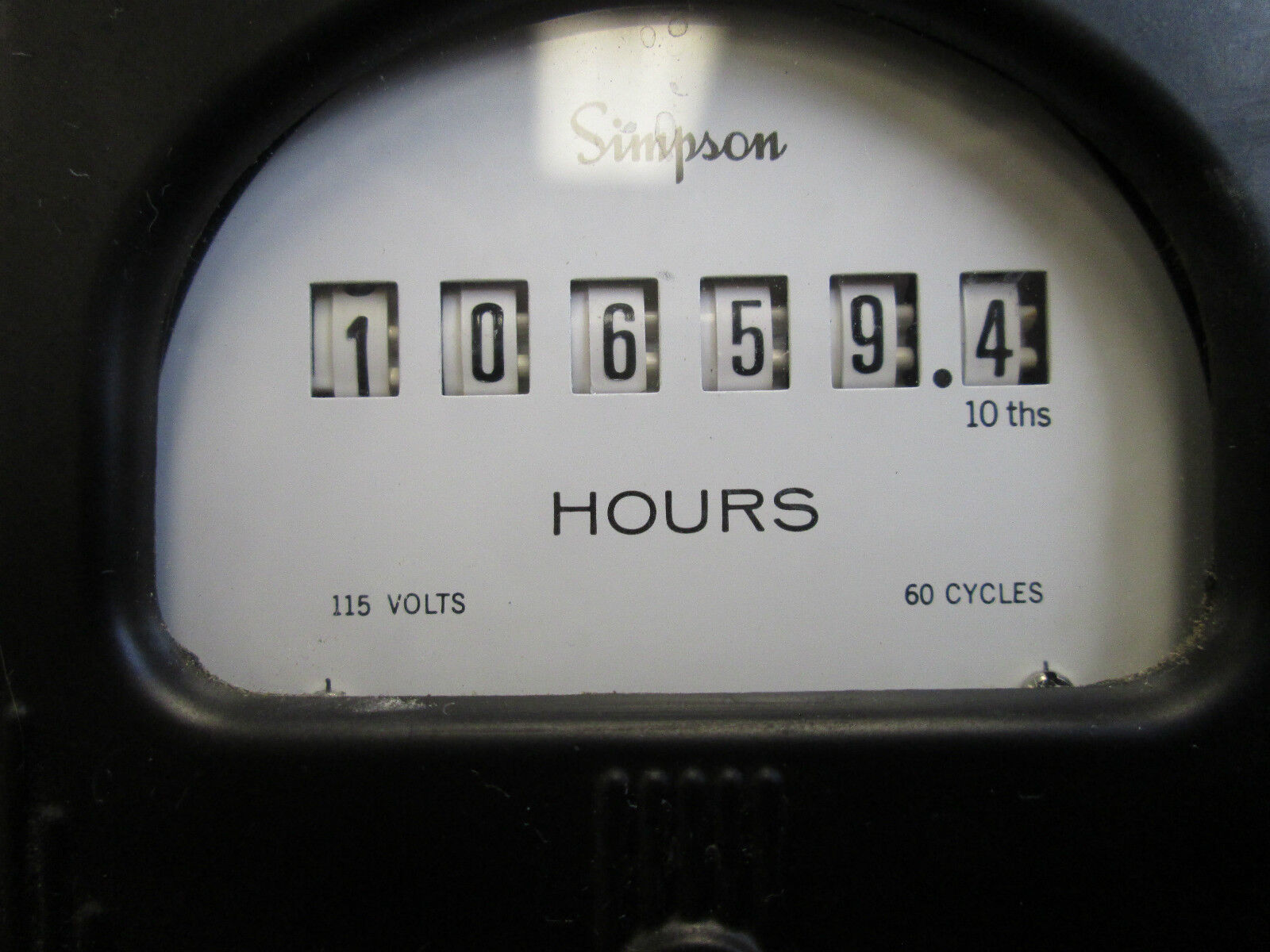 Simpson Electromechanical Hour Meter 115V 60Hz Used