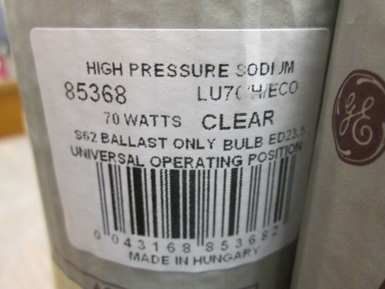 GE Lucalox Lamp 85368 70W High Pressure Sodium *Lot of 3* New Surplus