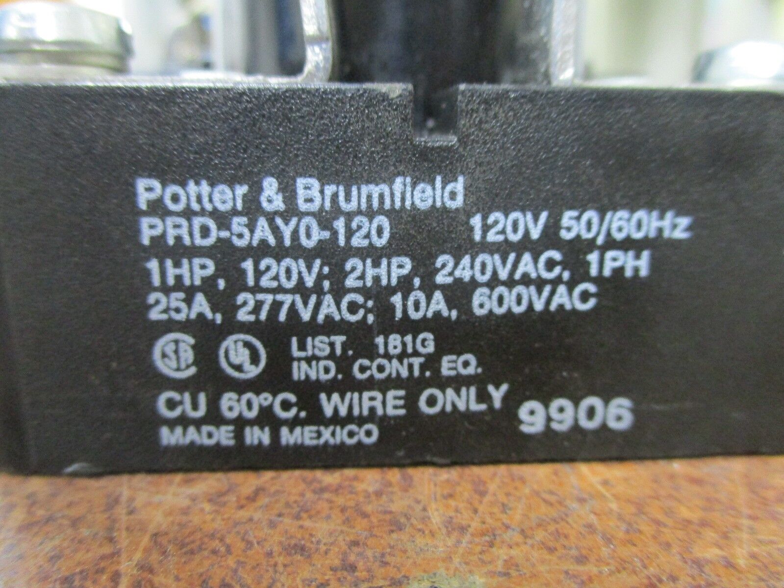 Potter & Brumfield Power Relay PRD-5AY0-120 120V 50/60Hz Used