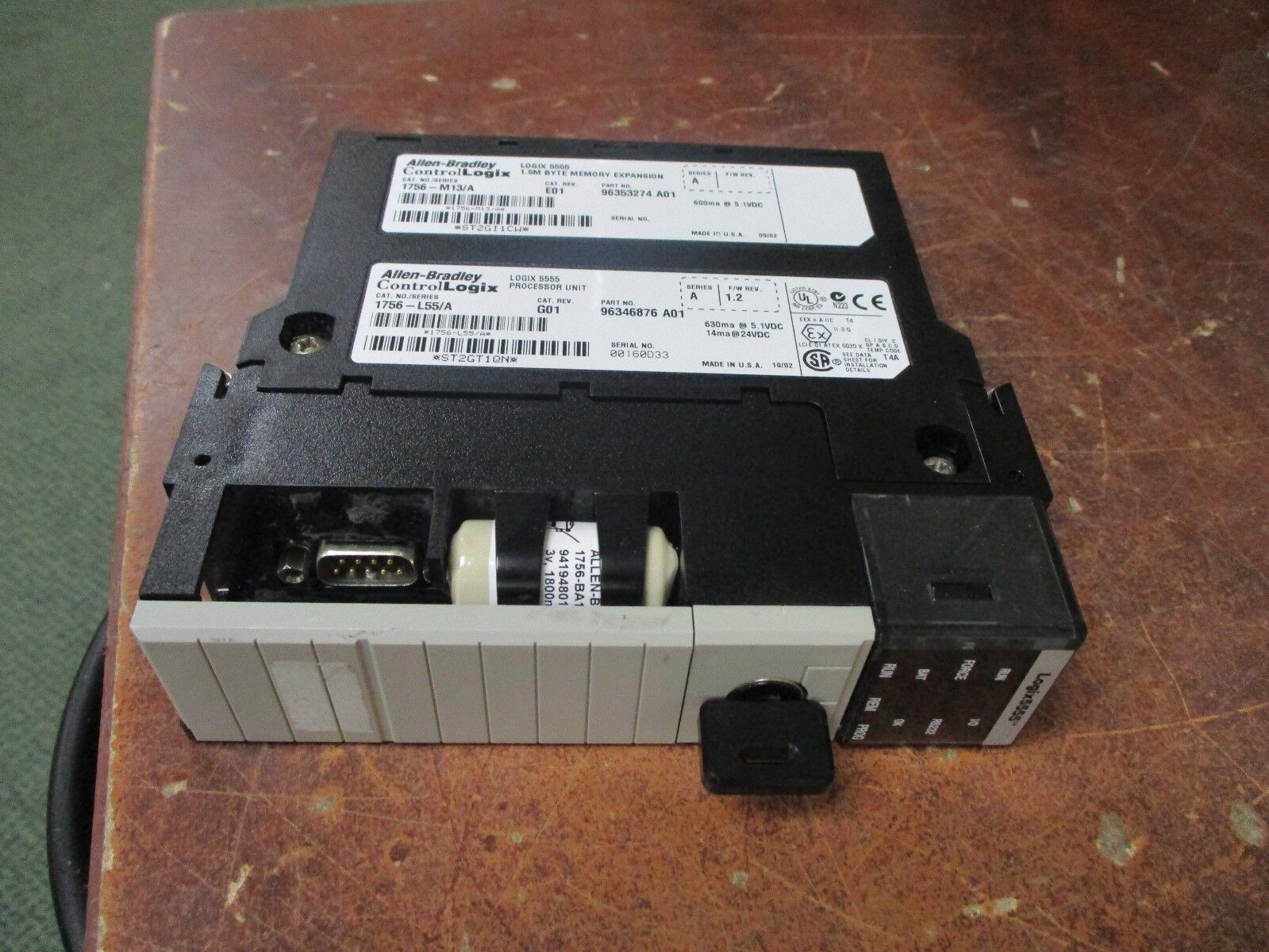 Allen-Bradley Logix 5555 Processor Unit & Memory Expansion 1756-M13/A 1756-L55/A