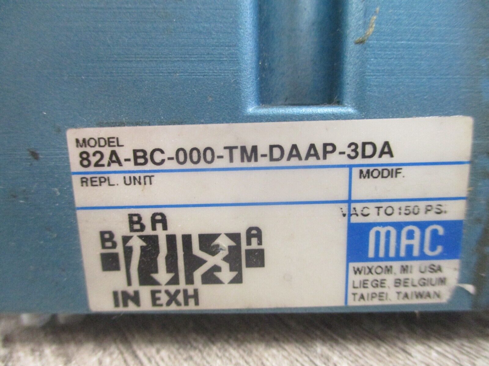 MAC Solenoid Valve 82A-BC-000-TM-DAAE-3DA Used